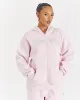 Lustre Oversized Zip Hoodie - Pink/Rhinestone sold by Hoodrich