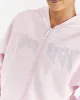 Lustre Oversized Zip Hoodie - Pink/Rhinestone sold by Hoodrich