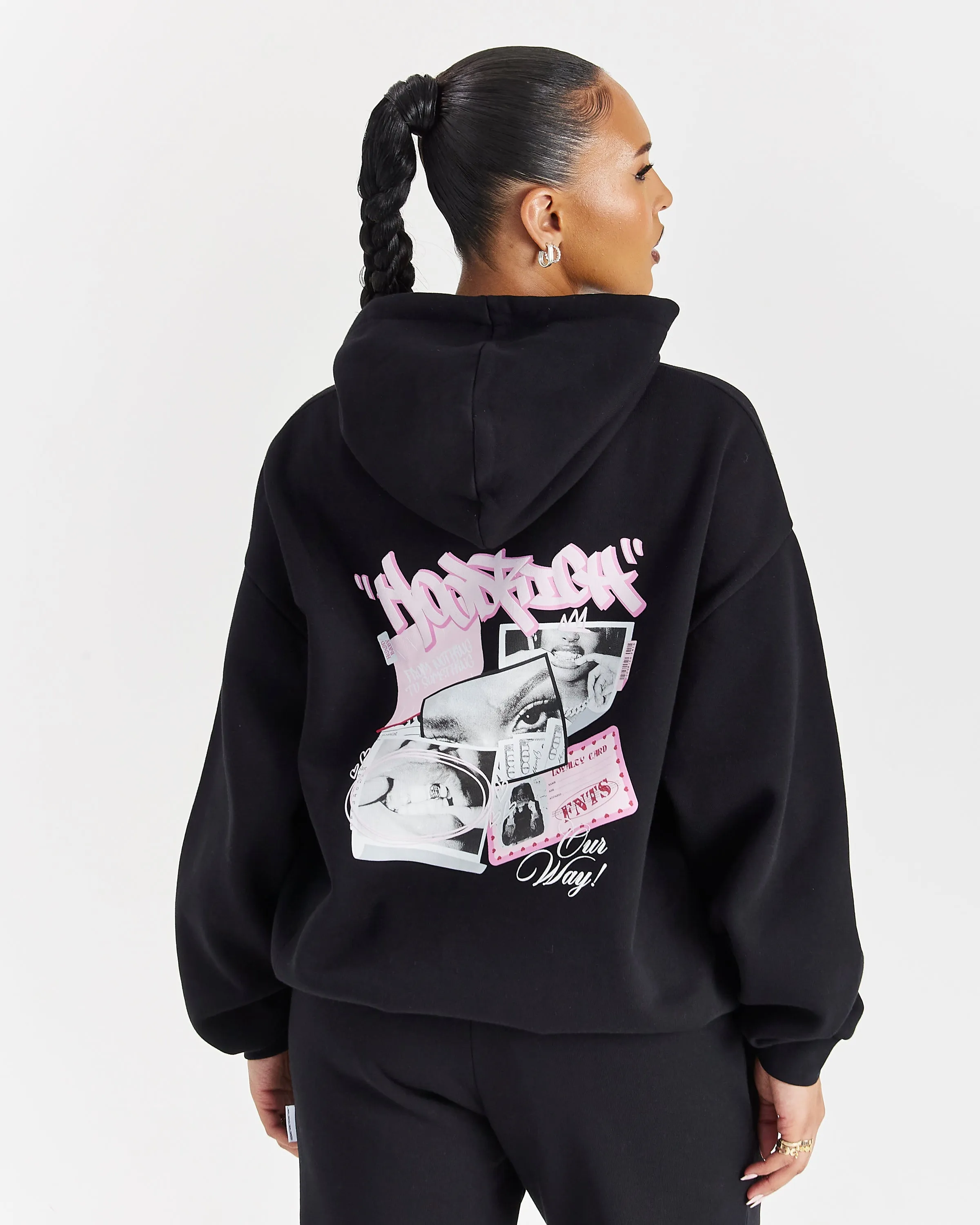 Fray Oversized Hoodie - Black/Pink sold by Hoodrich