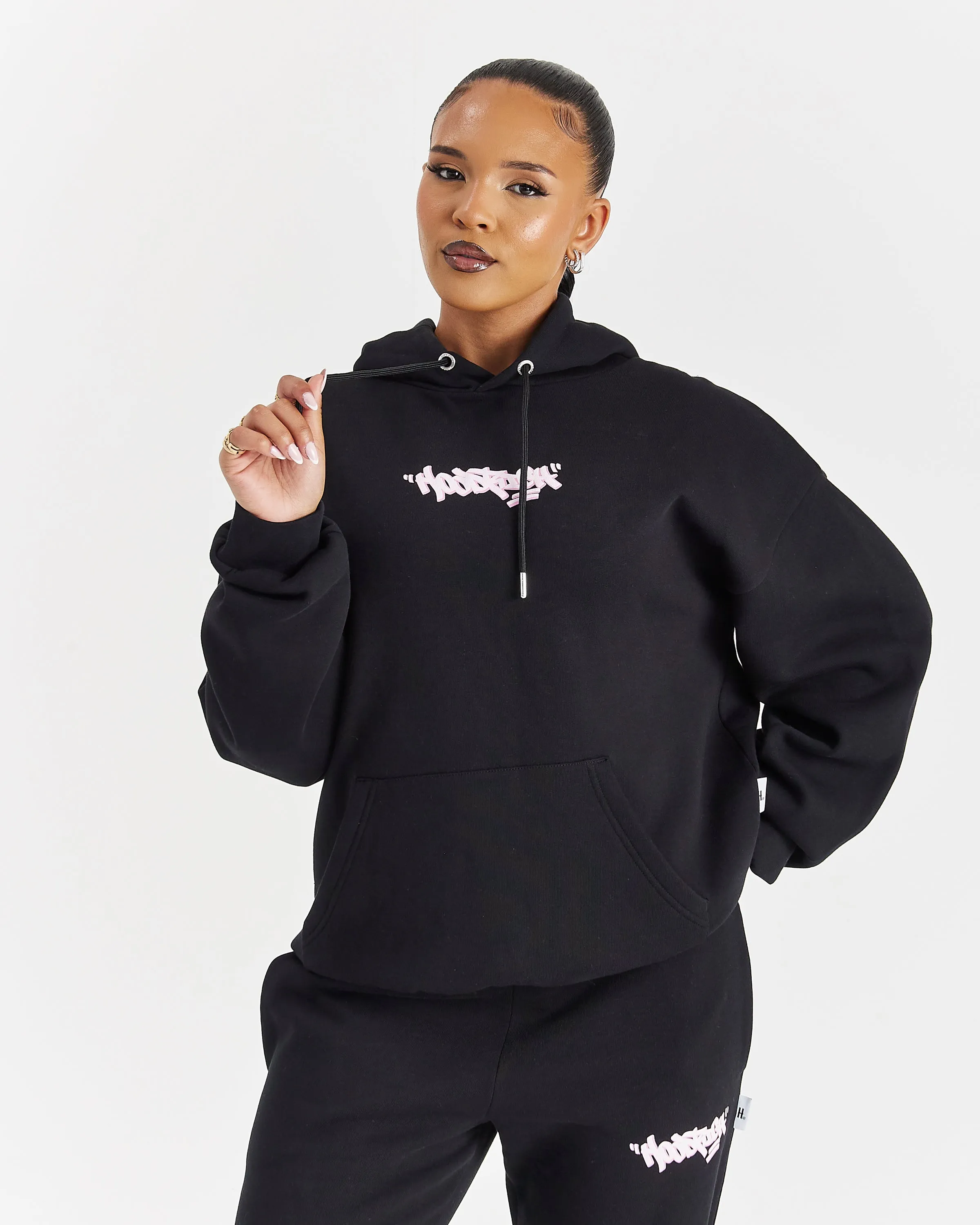 Fray Oversized Hoodie - Black/Pink sold by Hoodrich product image thumbnail 4