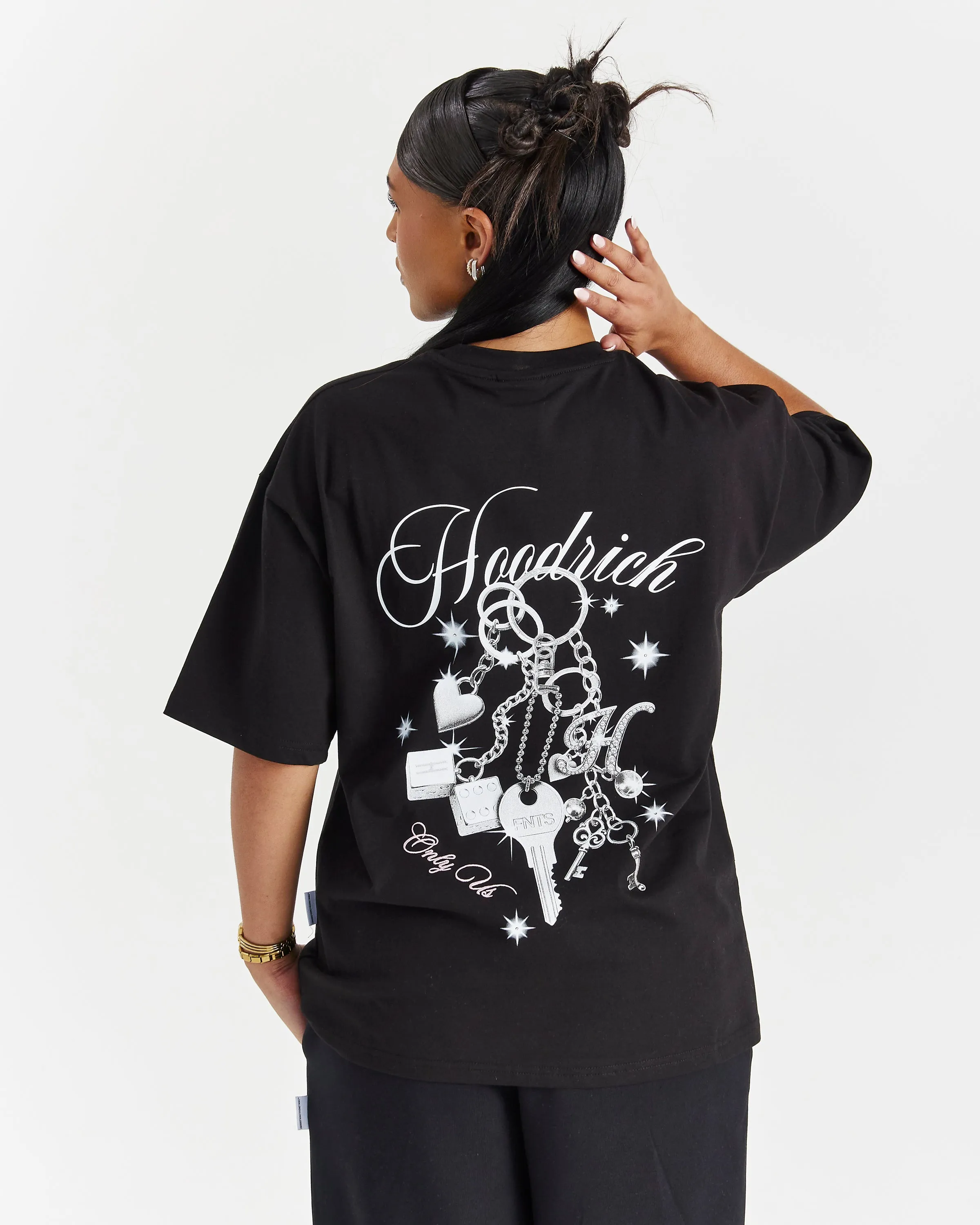 Lyra Oversized T-Shirt - Black/Rhinestone/Pink sold by Hoodrich product image thumbnail 3