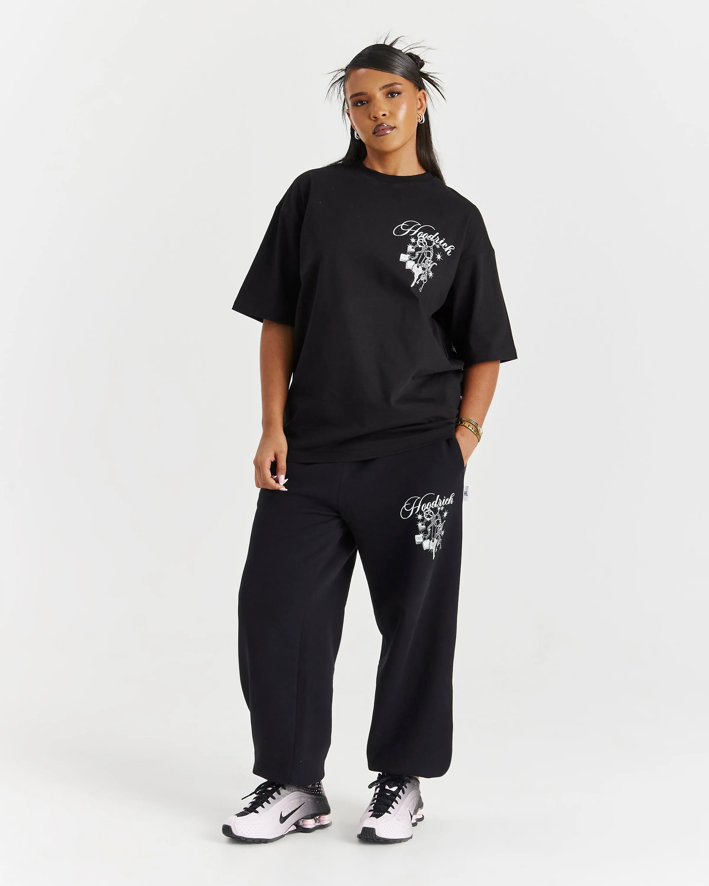 Lyra Oversized T-Shirt - Black/Rhinestone/Pink sold by Hoodrich product image thumbnail 4