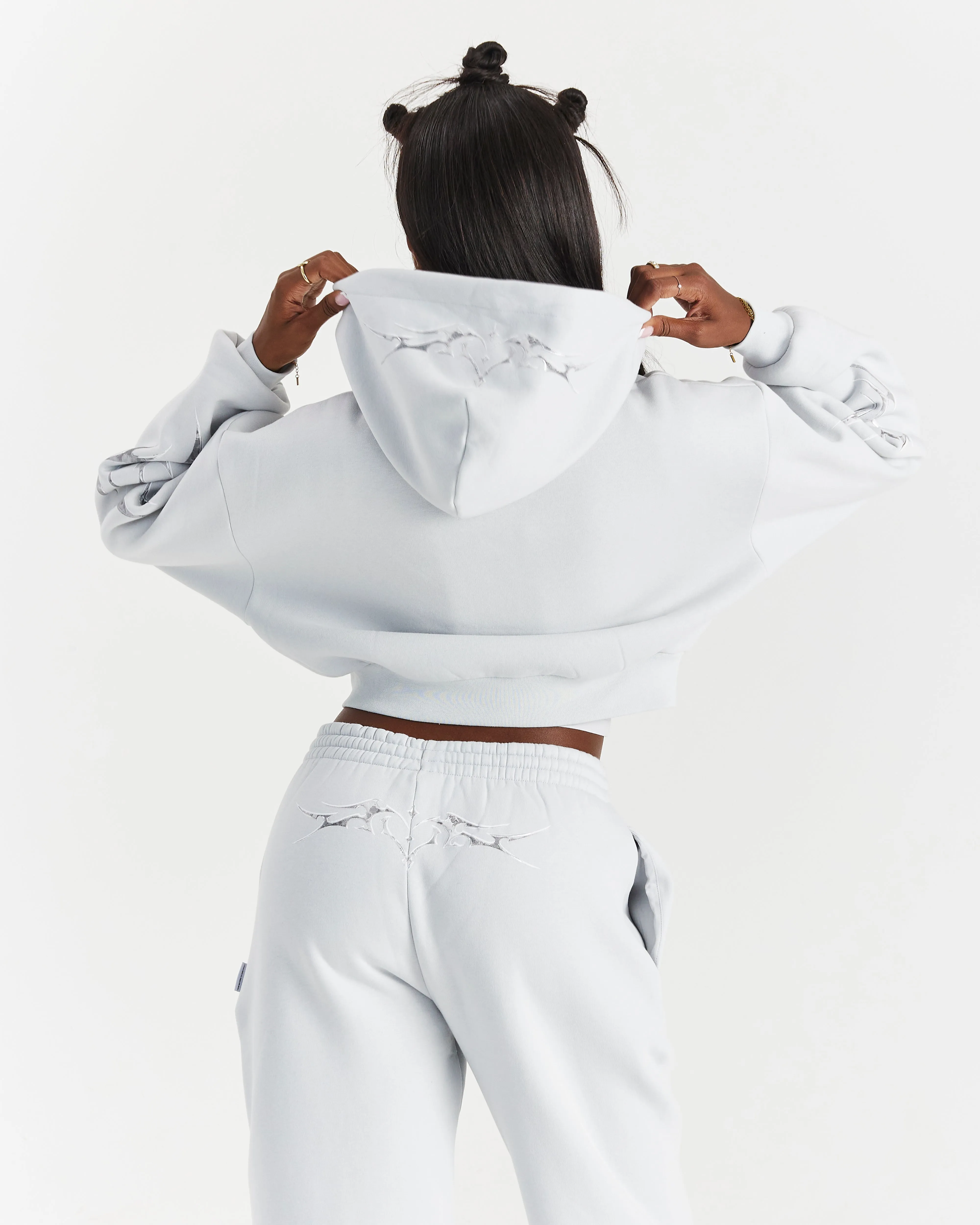 Spark Boxy Zip Hoodie - Off White/Silver sold by Hoodrich product image thumbnail 2