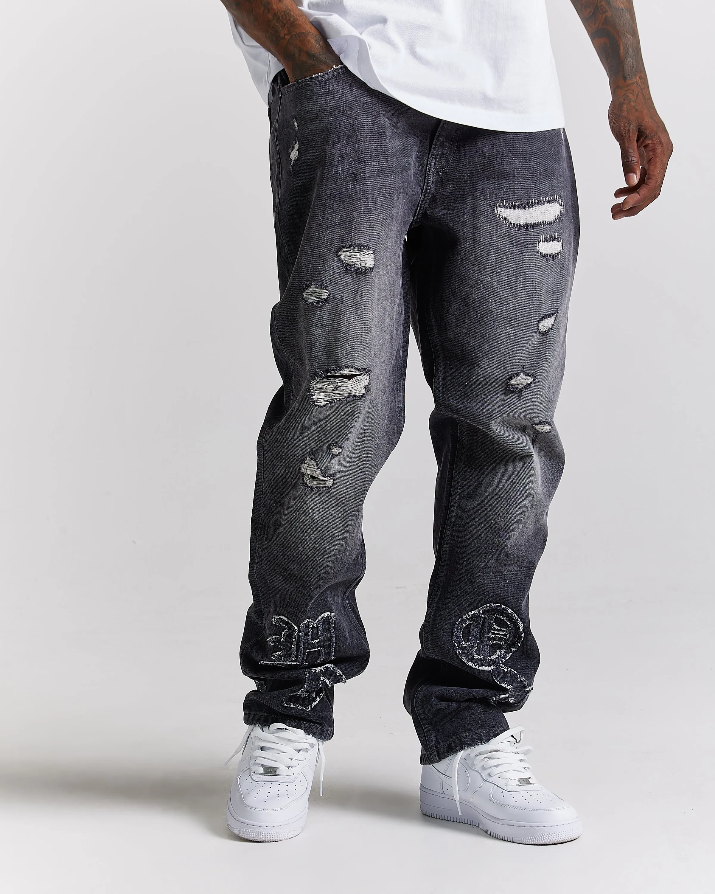 Rebellion Denim Jeans - Grey Wash sold by Hoodrich product image thumbnail 2