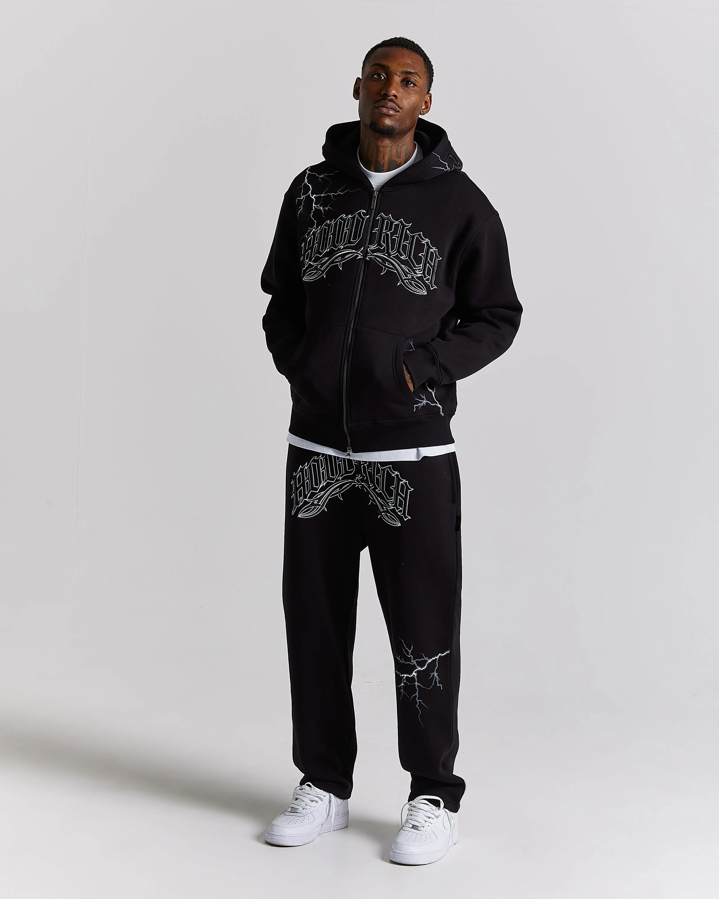 Dark Oversized Joggers - Black/White sold by Hoodrich