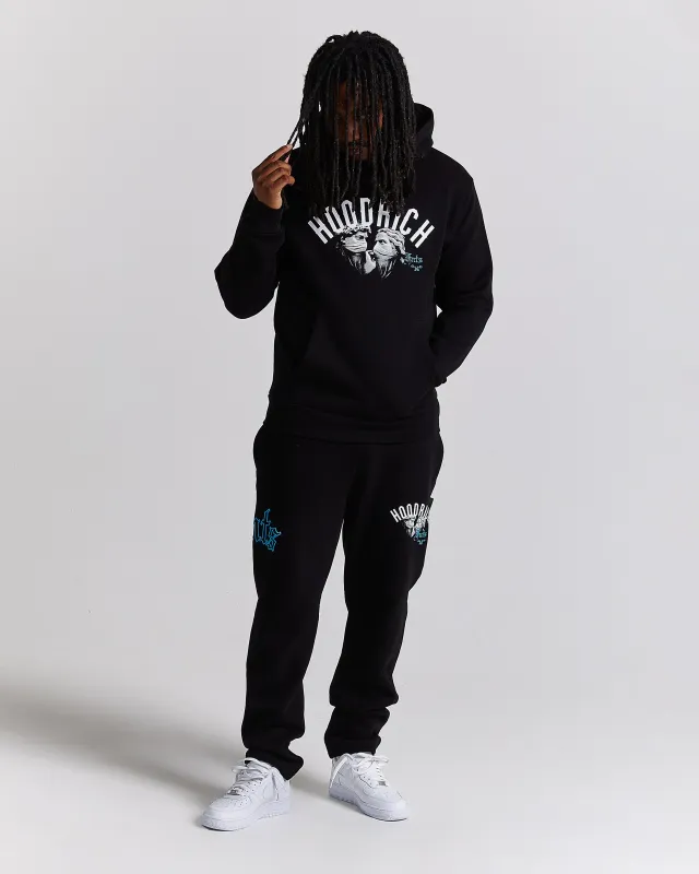Conquer Joggers - Black/White/Blue sold by Hoodrich