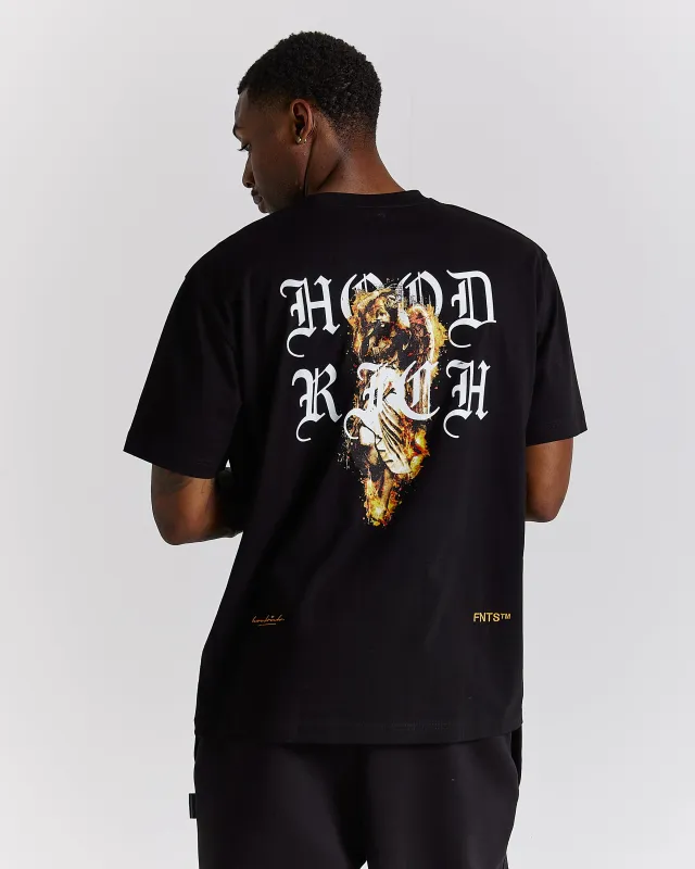 Vici T-Shirt - Black/White/Orange sold by Hoodrich