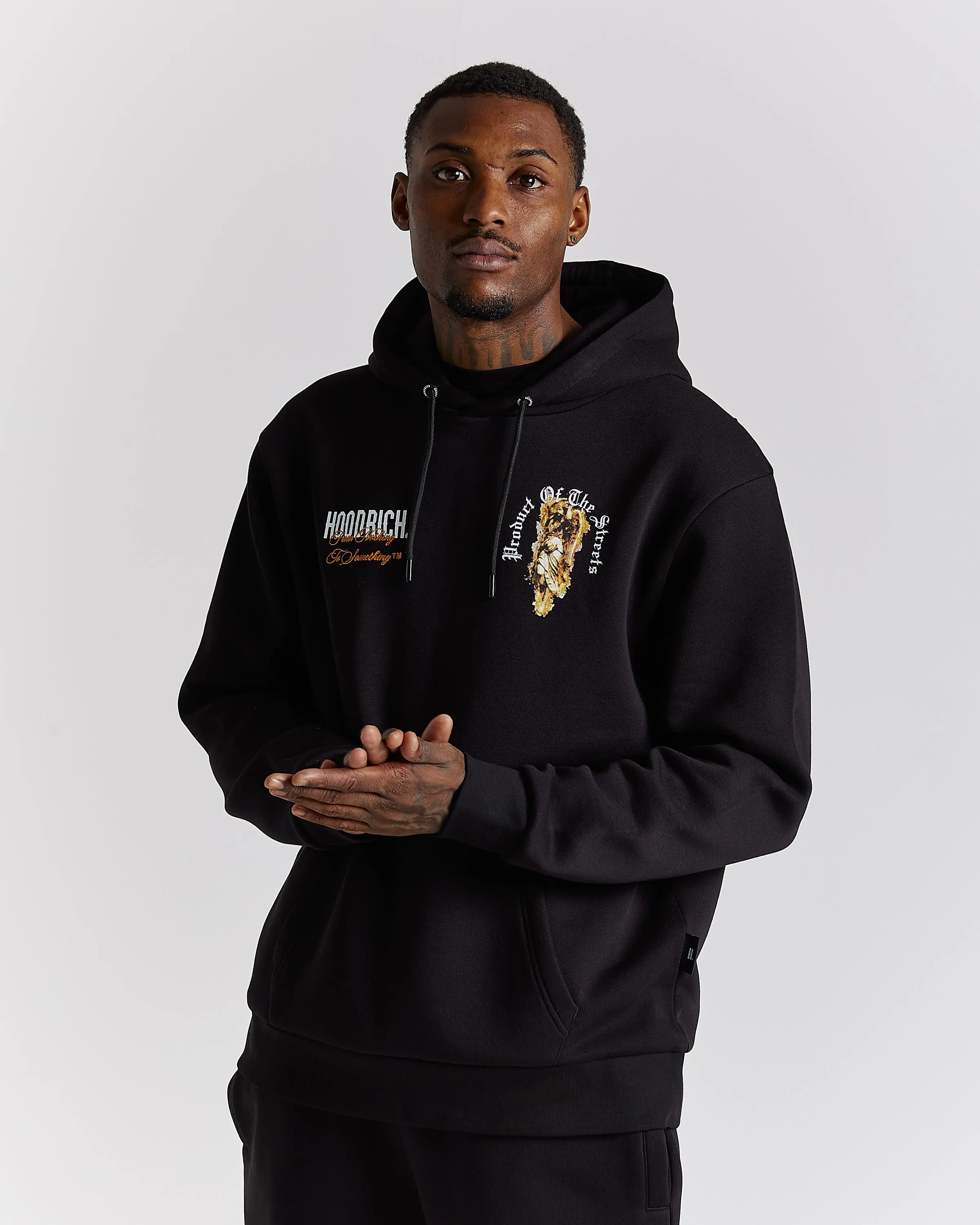 Vici Hoodie - Black/White/Orange sold by Hoodrich