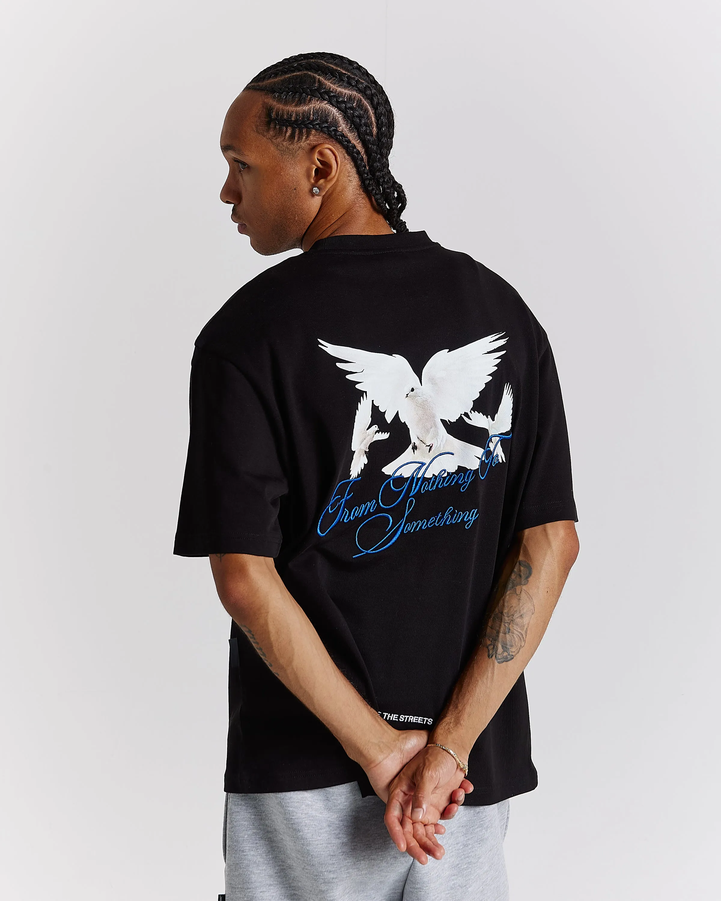 Take Flight Oversized T-Shirt - Black/White/Blue sold by Hoodrich