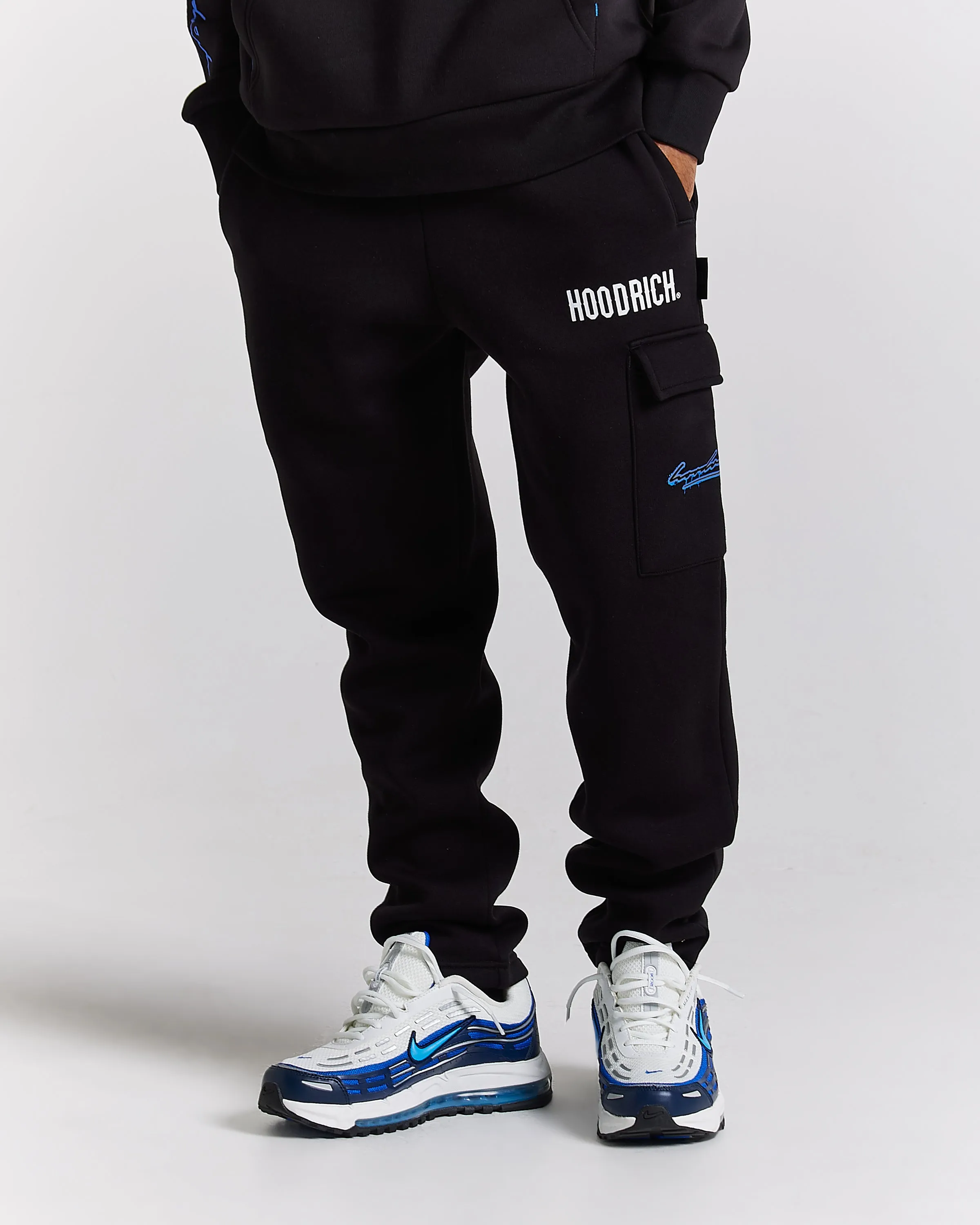 Splatter Joggers - Black/White/Blue sold by Hoodrich