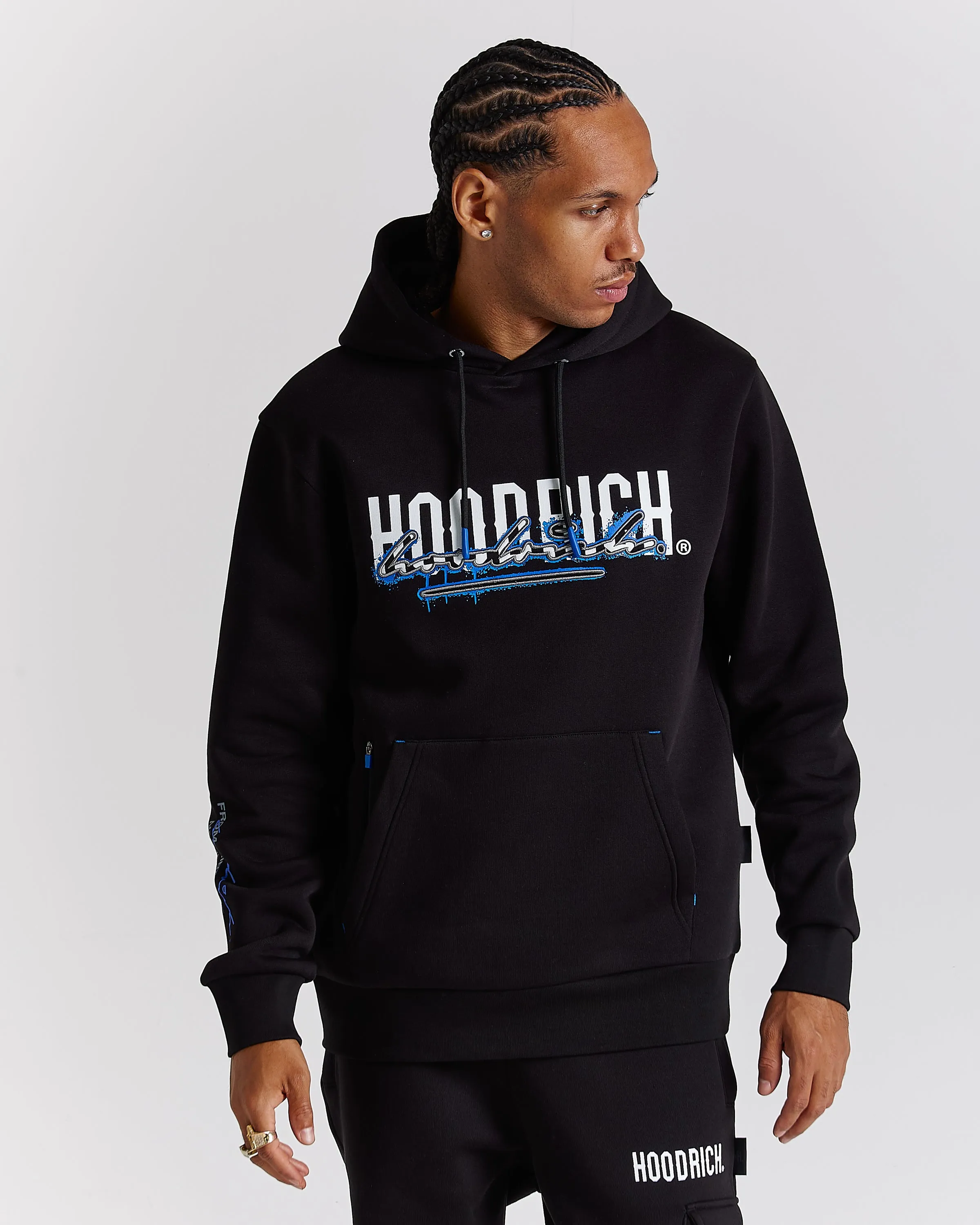 Splatter Hoodie - Black/White/Blue sold by Hoodrich