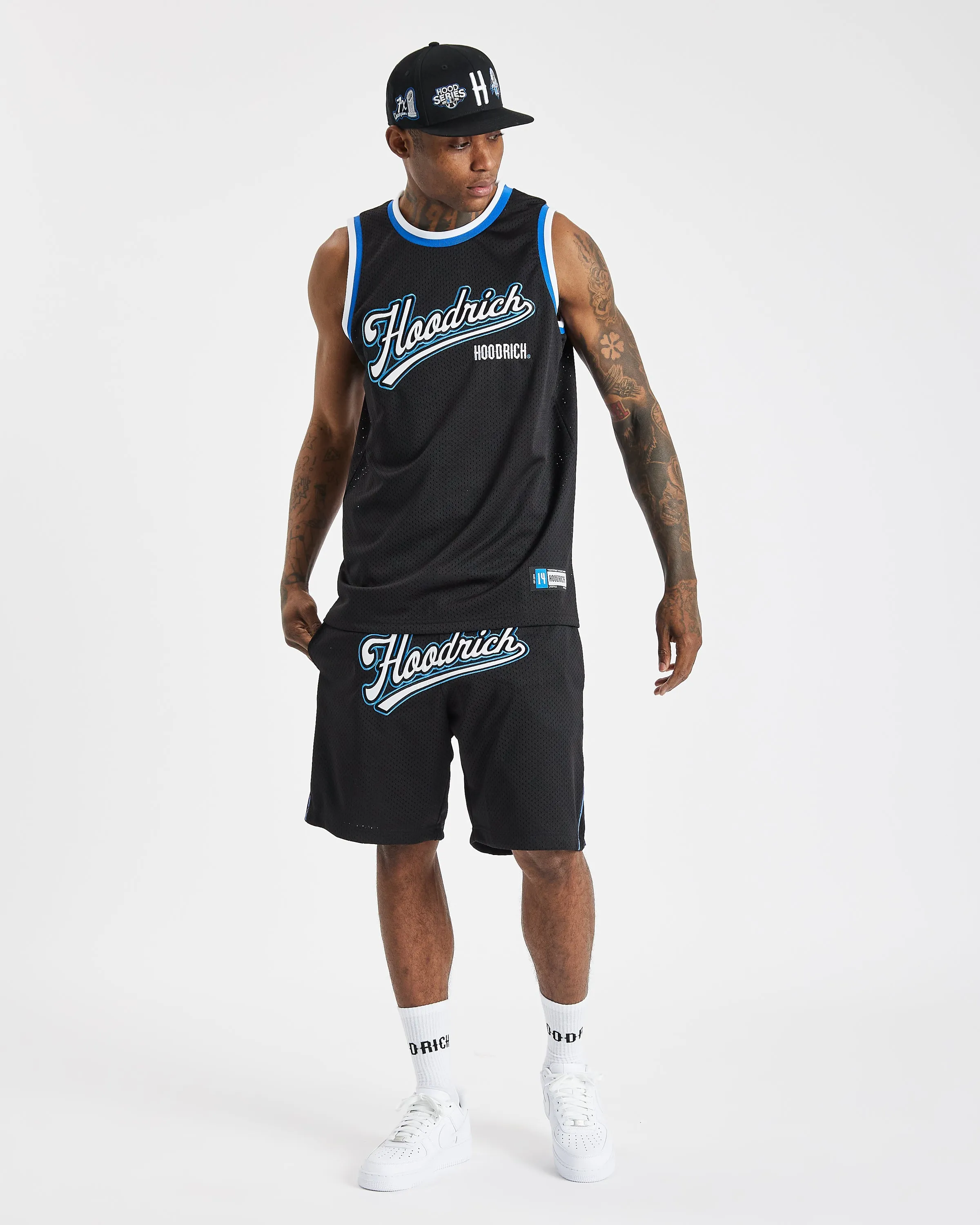 Stadium Basketball Shorts - Black/White/Blue sold by Hoodrich product image thumbnail 3