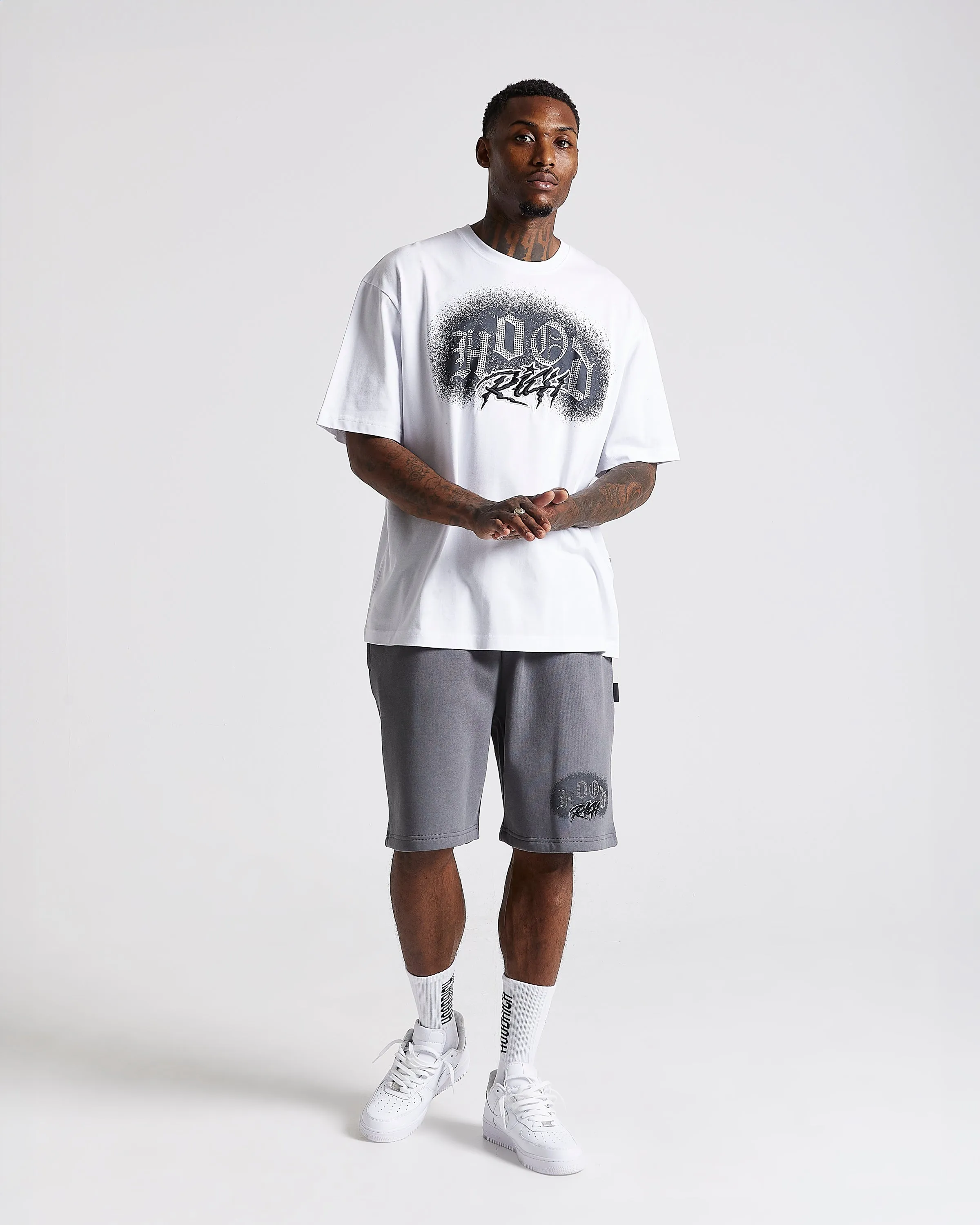 Iron Oversized T-Shirt - White/Rhinestones sold by Hoodrich product image thumbnail 5