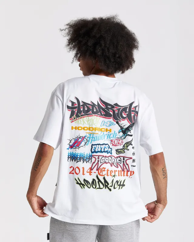 Graff Rave Oversized T-Shirt - White/Grey/Pink sold by Hoodrich