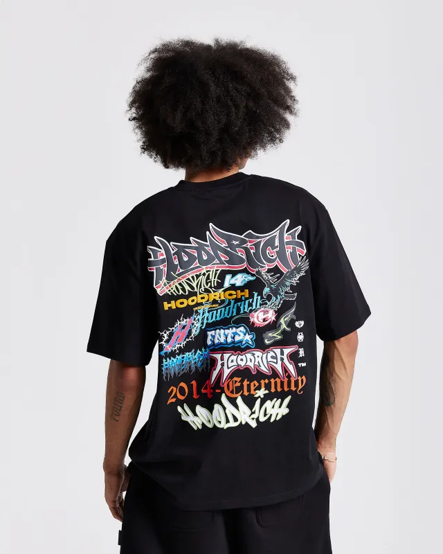 Graff Rave Oversized T-Shirt - Black/Grey/Pink sold by Hoodrich