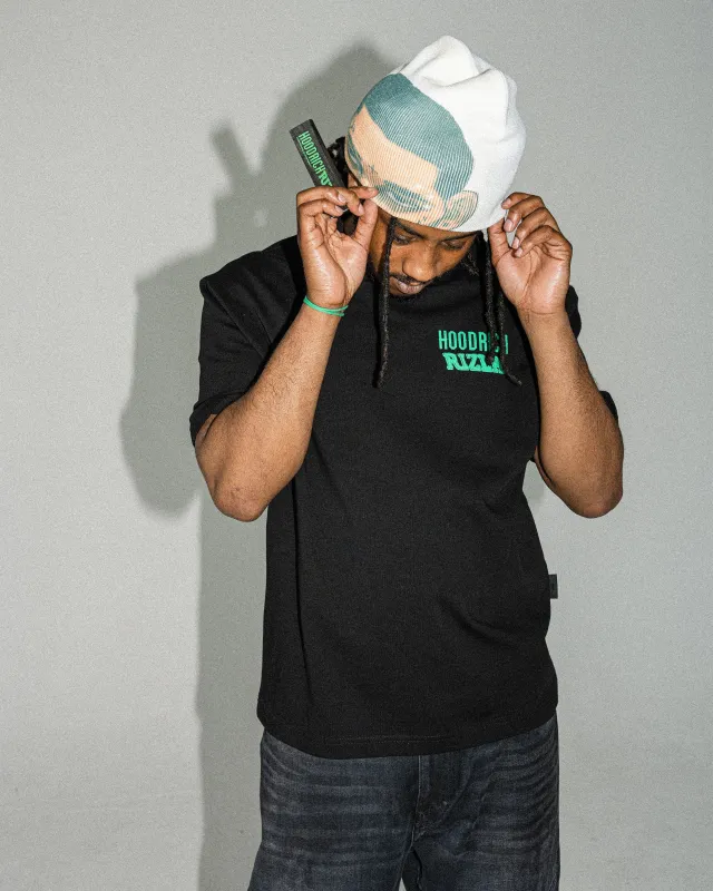 Rizla Premium Oversized T-Shirt - Black/Green sold by Hoodrich