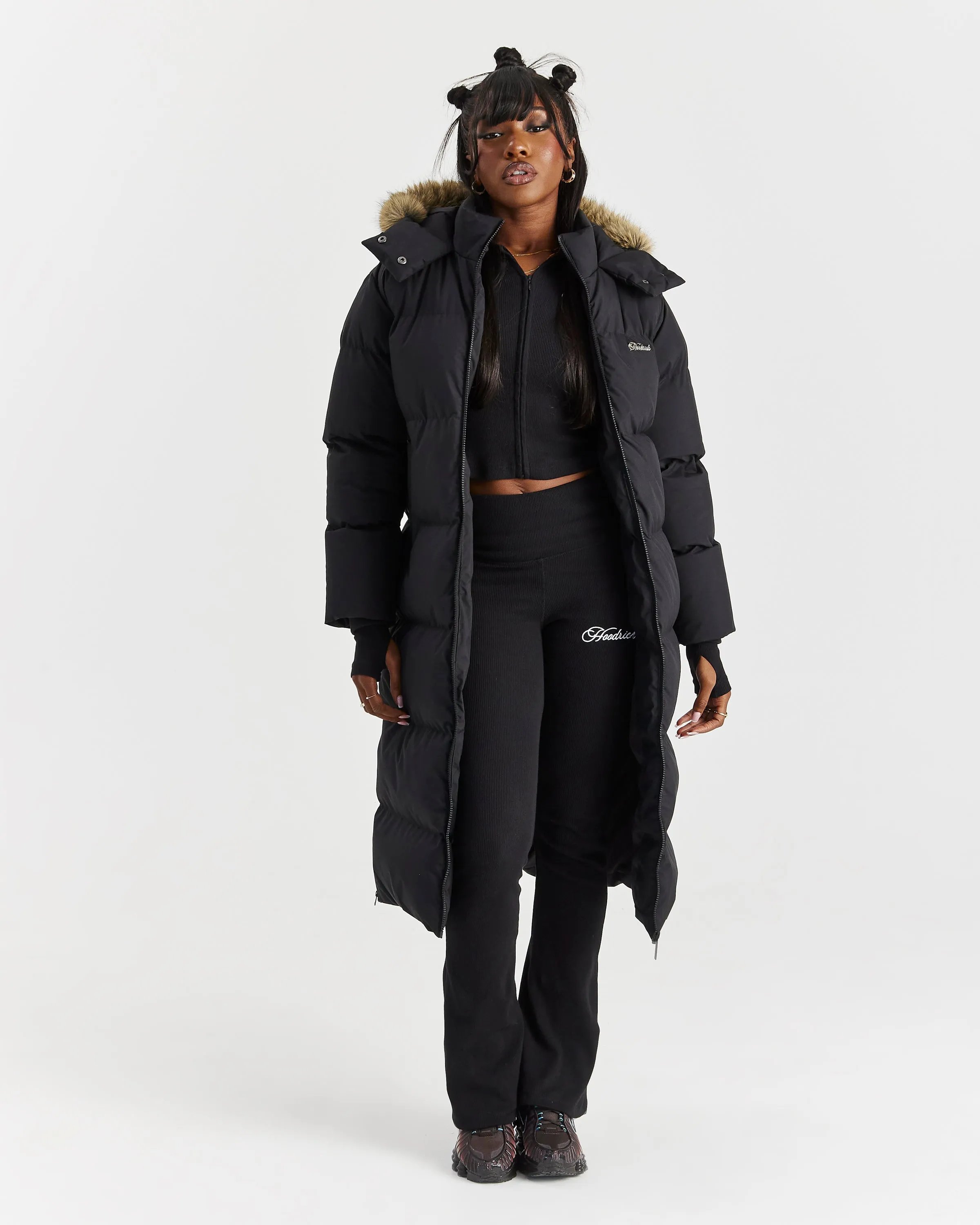 Script Hugo Longline Puffer - Black/Silver/Fur sold by Hoodrich product image thumbnail 3