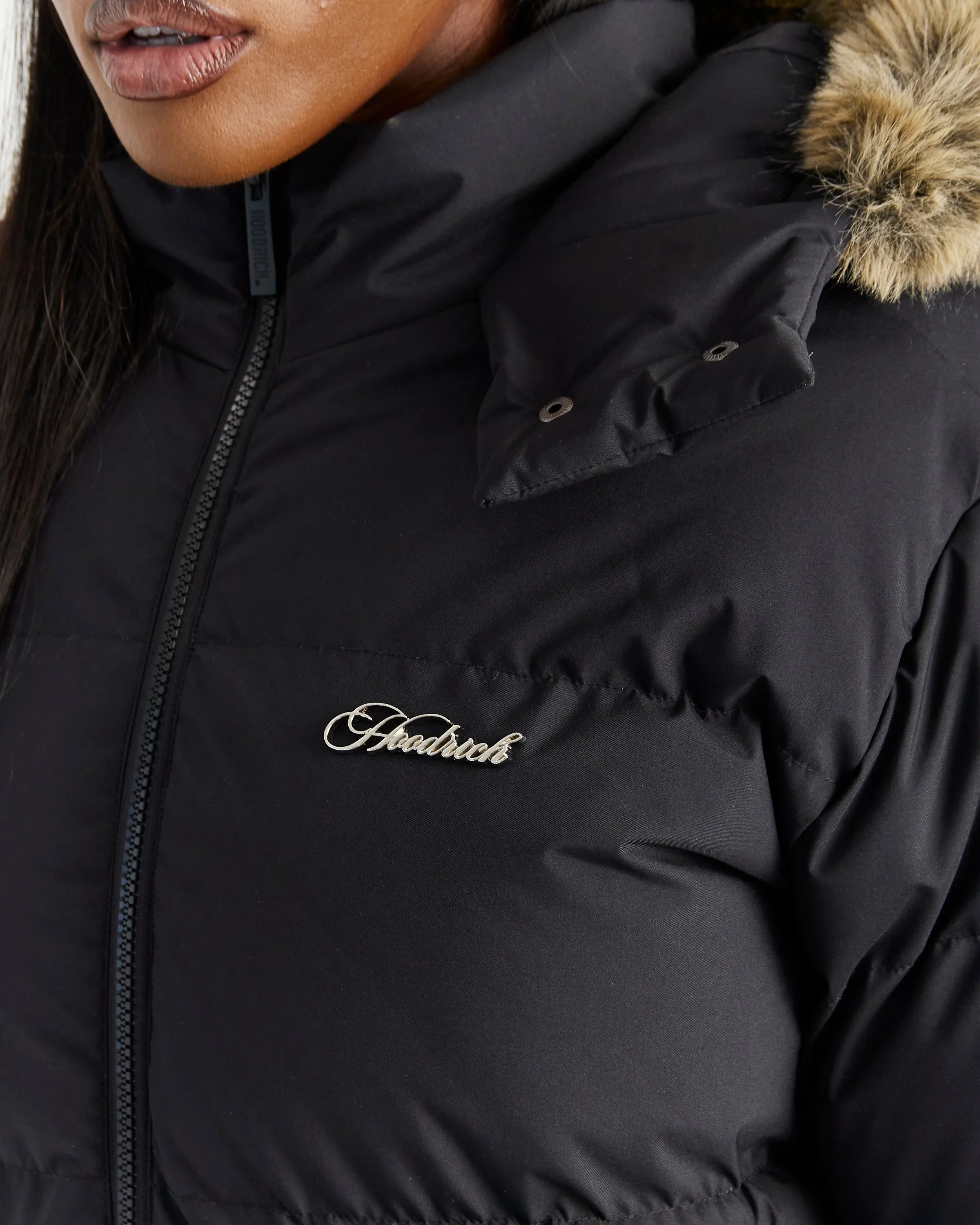 Script Hugo Longline Puffer - Black/Silver/Fur sold by Hoodrich product image thumbnail 4