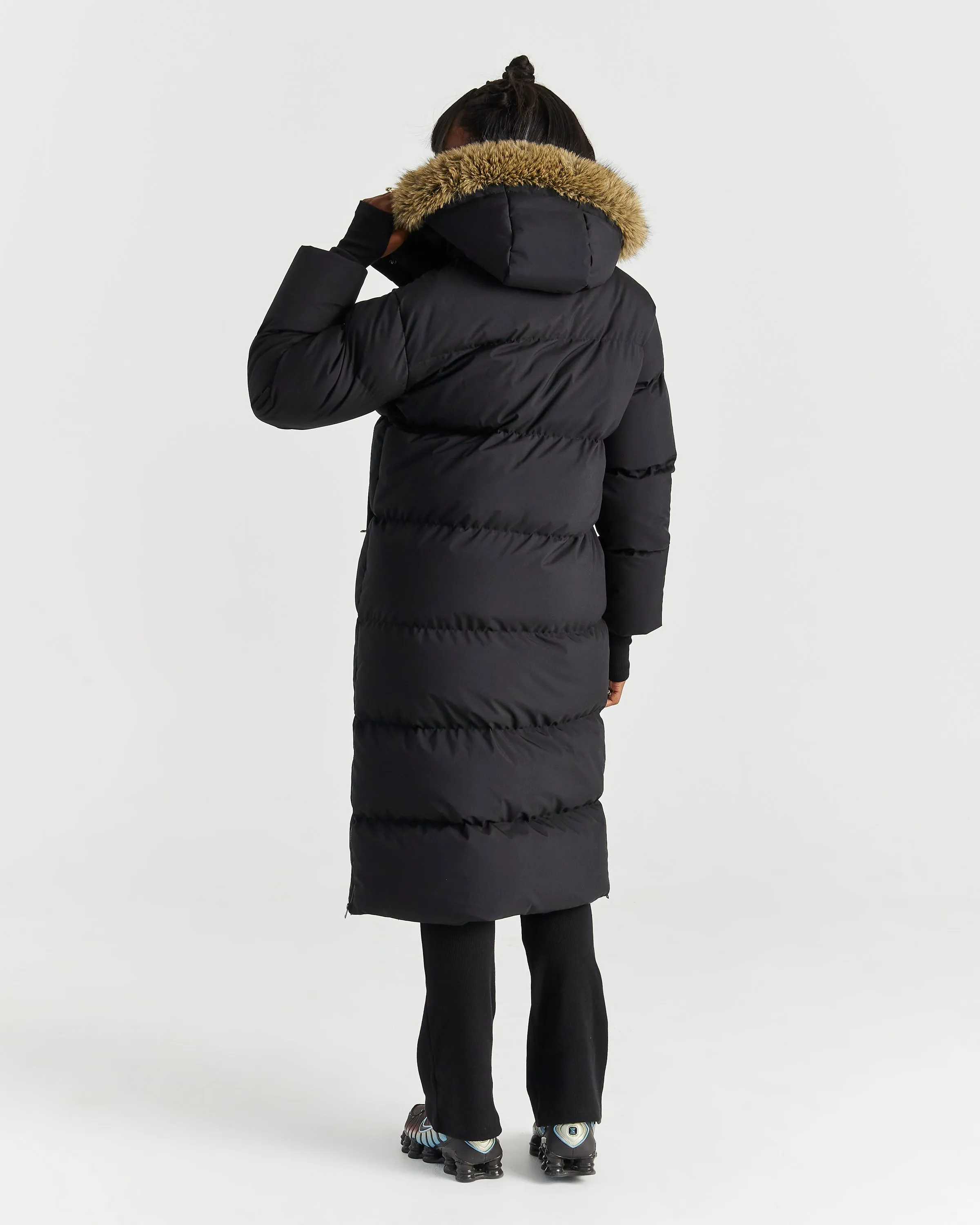 Script Hugo Longline Puffer - Black/Silver/Fur sold by Hoodrich product image thumbnail 5