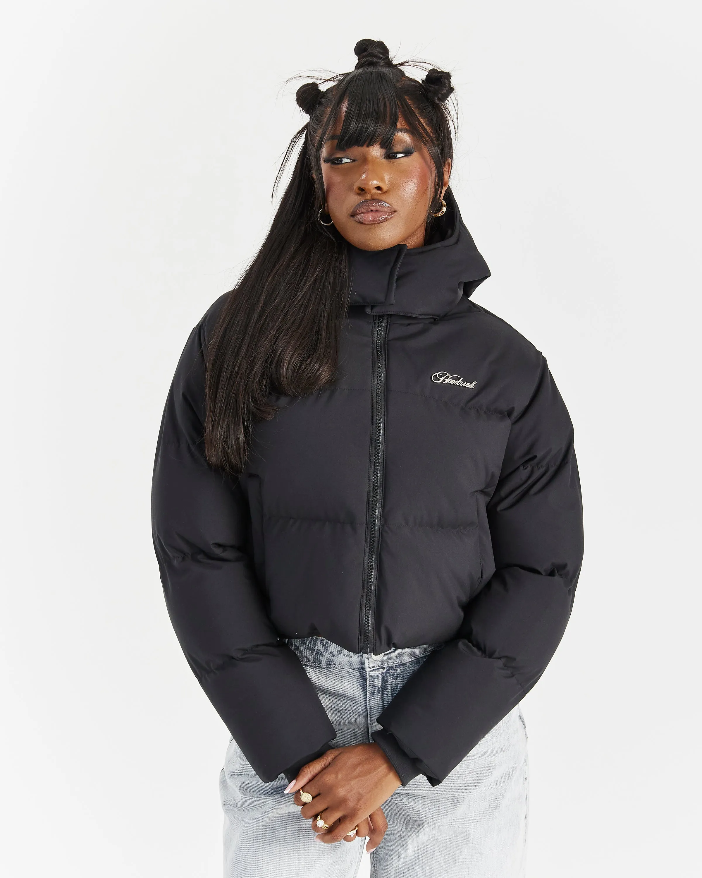 Script Hugo Cropped Puffer - Black/Silver sold by Hoodrich product image thumbnail 5