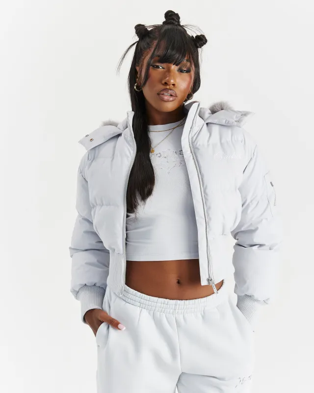 Forsyth Puffer Jacket - Grey/Fur sold by Hoodrich