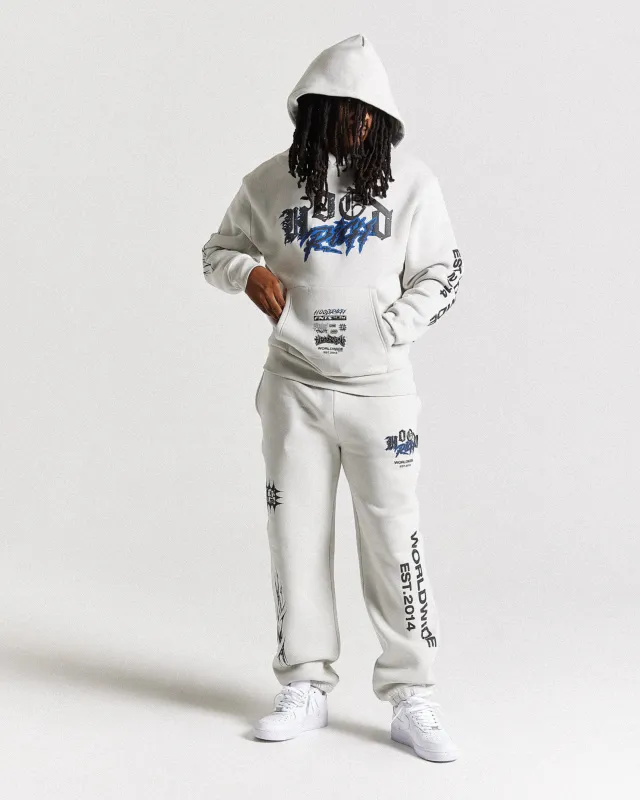 Vertigo Oversized Joggers - Off White/Black/Blue sold by Hoodrich