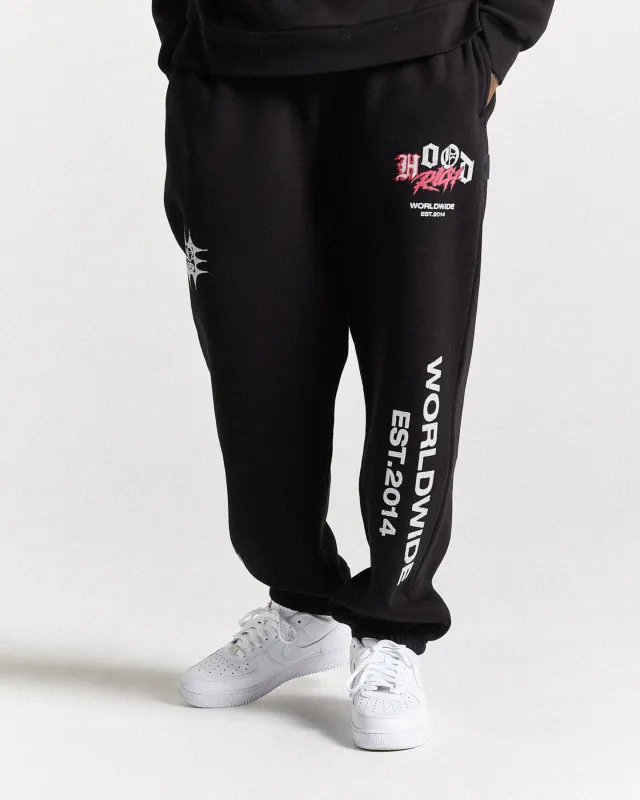 Vertigo Oversized Joggers - Black/Grey/Pink sold by Hoodrich