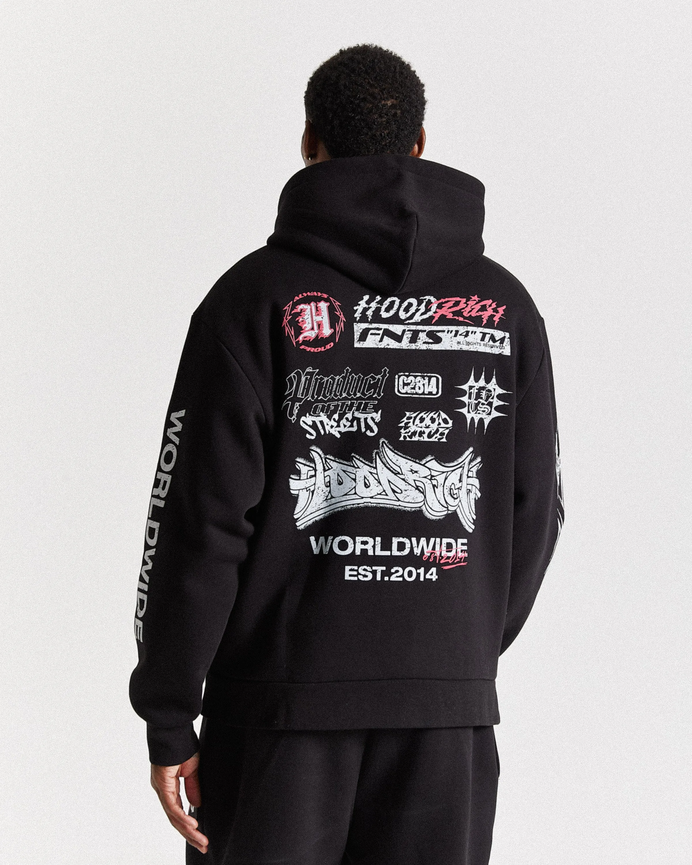 Vertigo Oversized Hoodie - Black/Grey/Pink sold by Hoodrich product image thumbnail 2