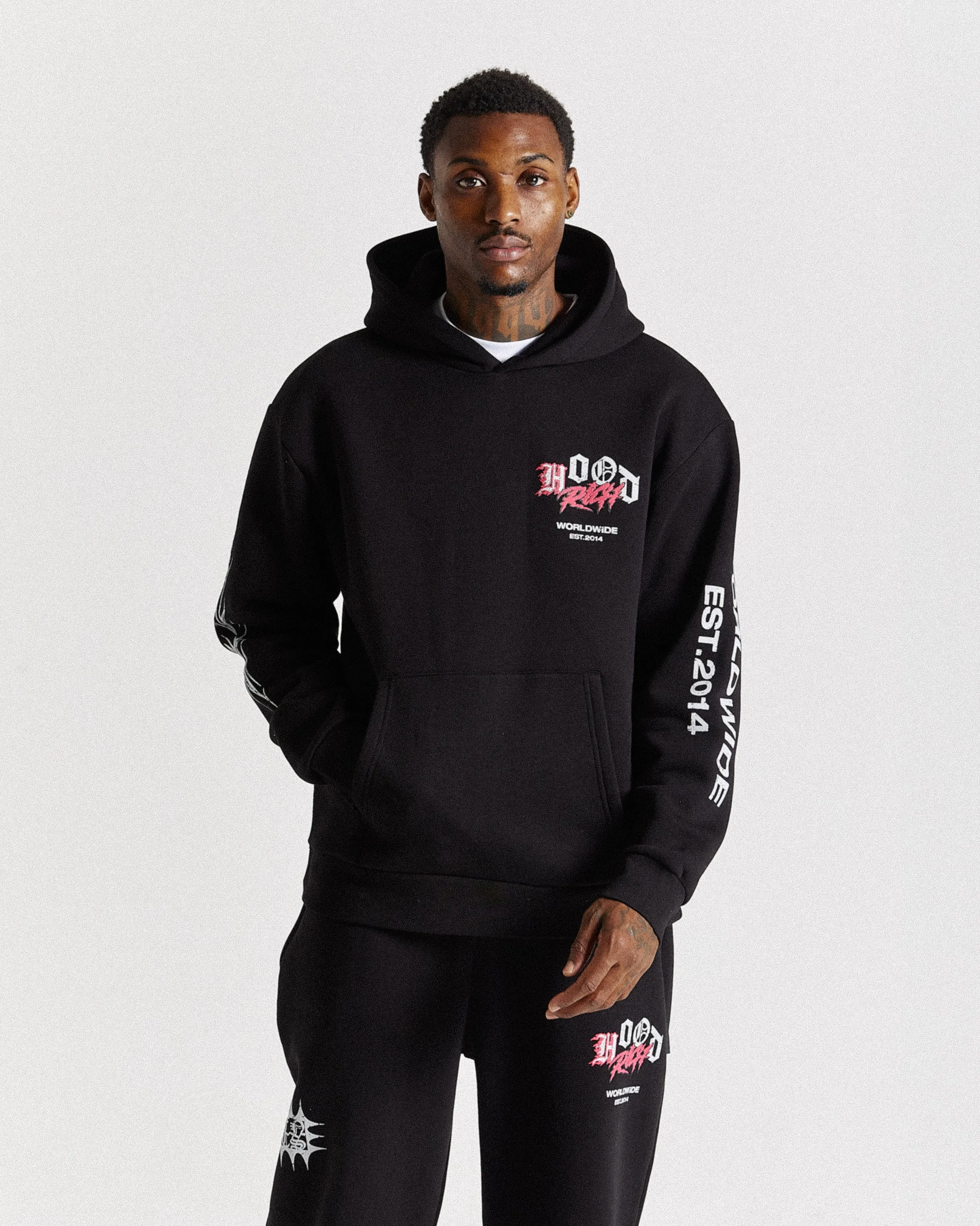 Vertigo Oversized Hoodie - Black/Grey/Pink sold by Hoodrich