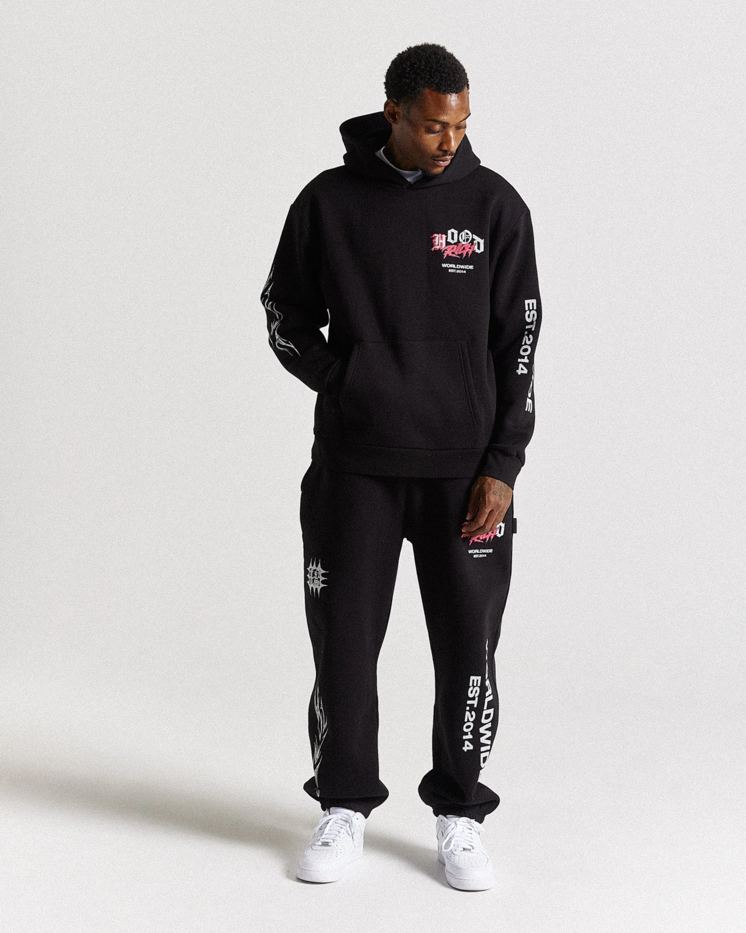 Vertigo Oversized Hoodie - Black/Grey/Pink sold by Hoodrich product image thumbnail 3