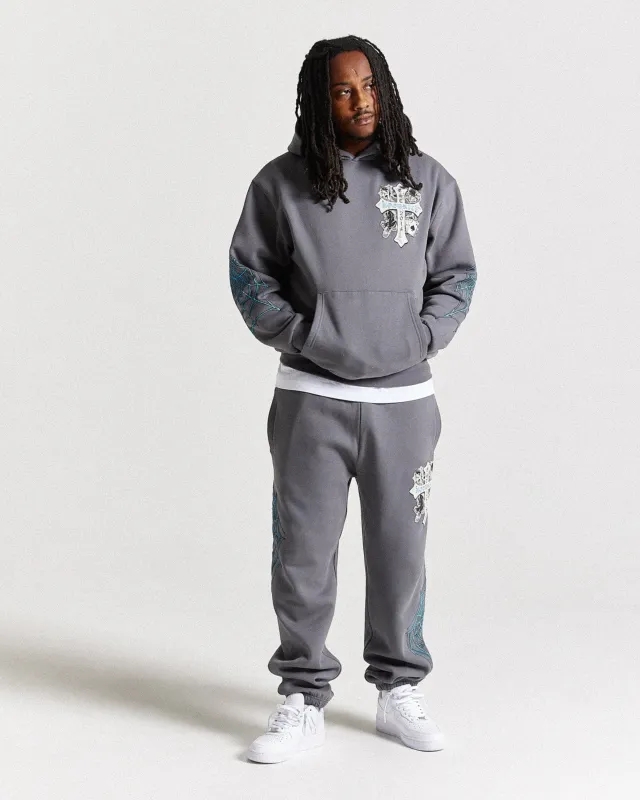 Cross Oversized Jogger - Grey/Blue sold by Hoodrich