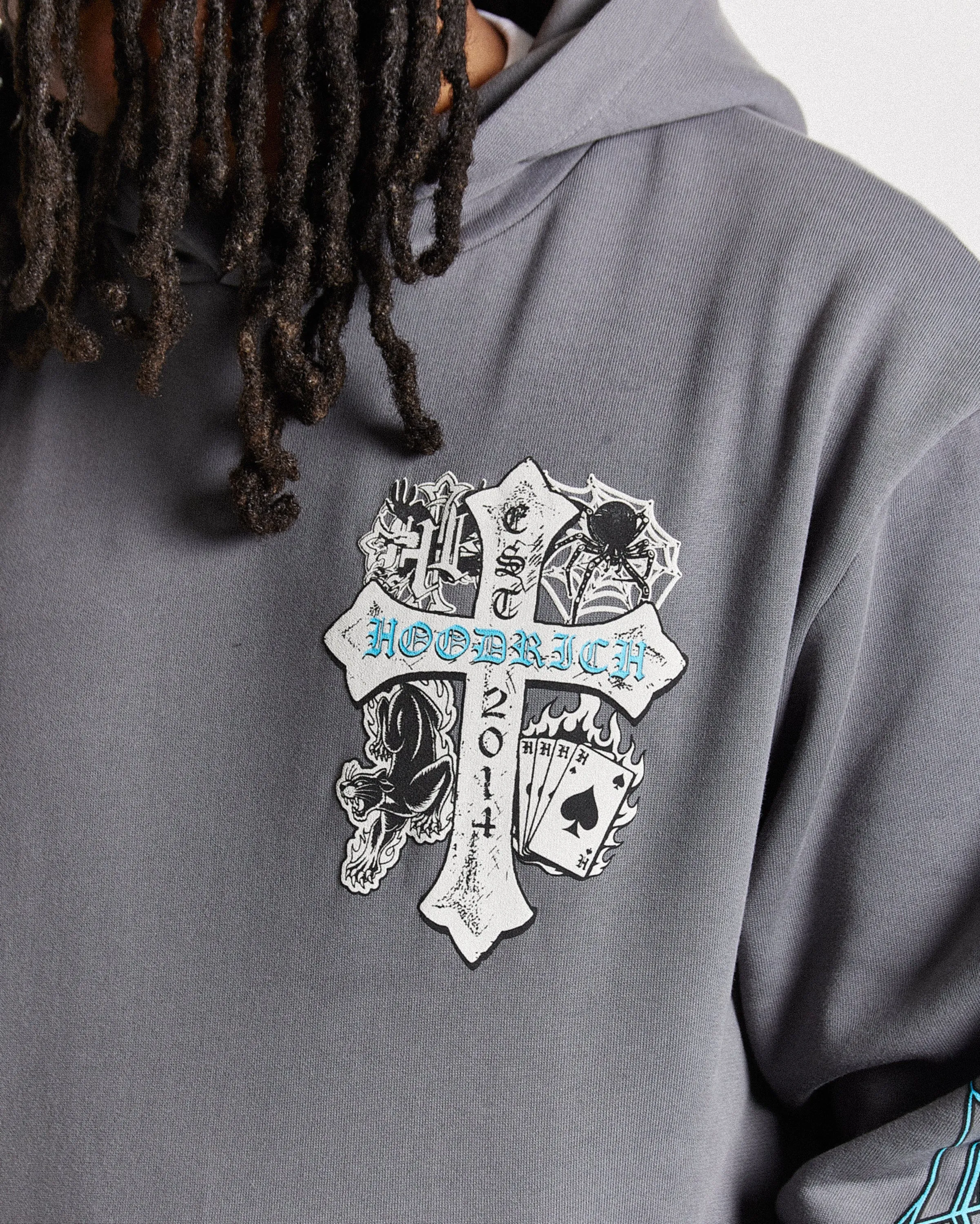 Cross Oversized Hoodie - Grey/Blue sold by Hoodrich product image thumbnail 3