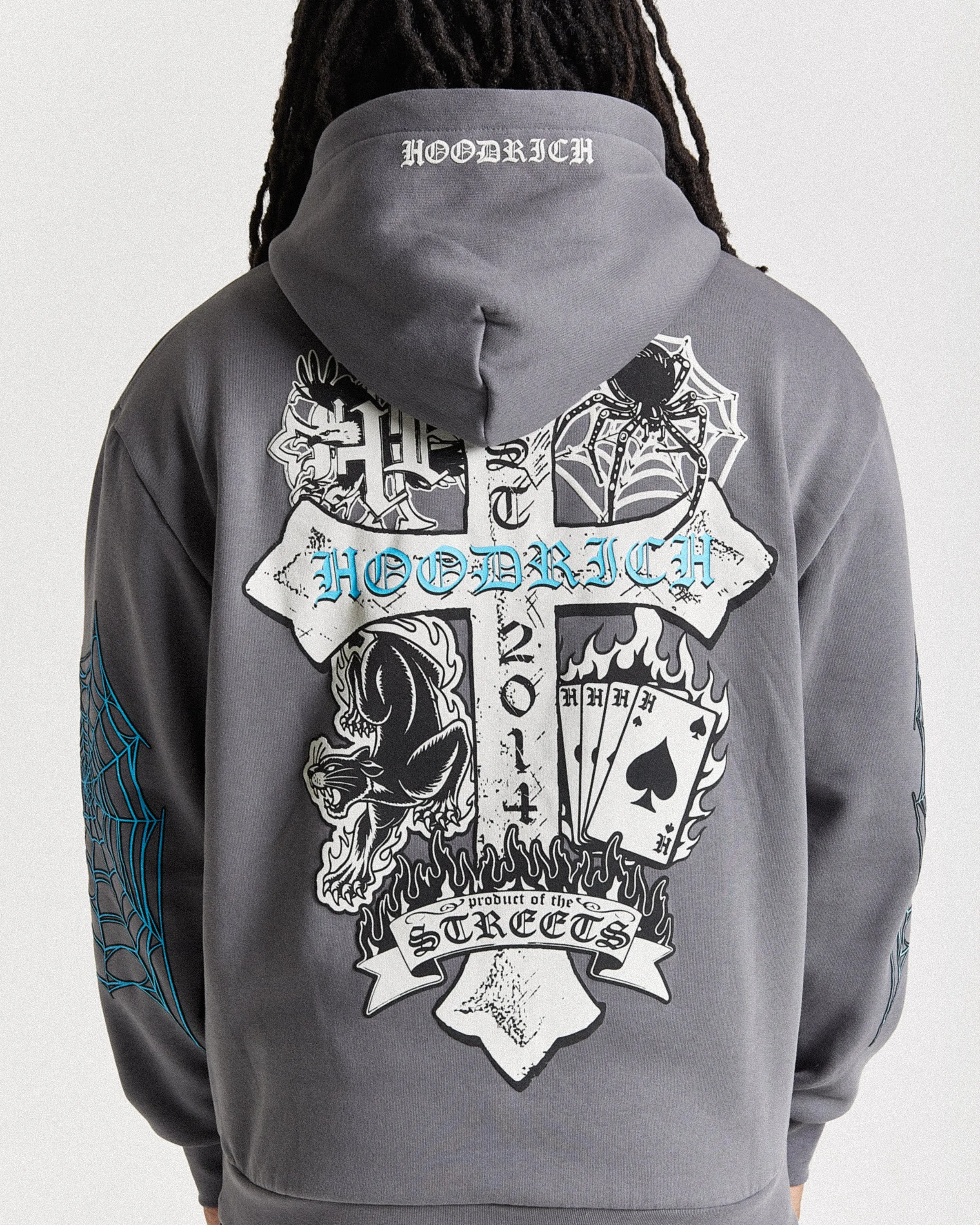 Cross Oversized Hoodie - Grey/Blue sold by Hoodrich product image thumbnail 5