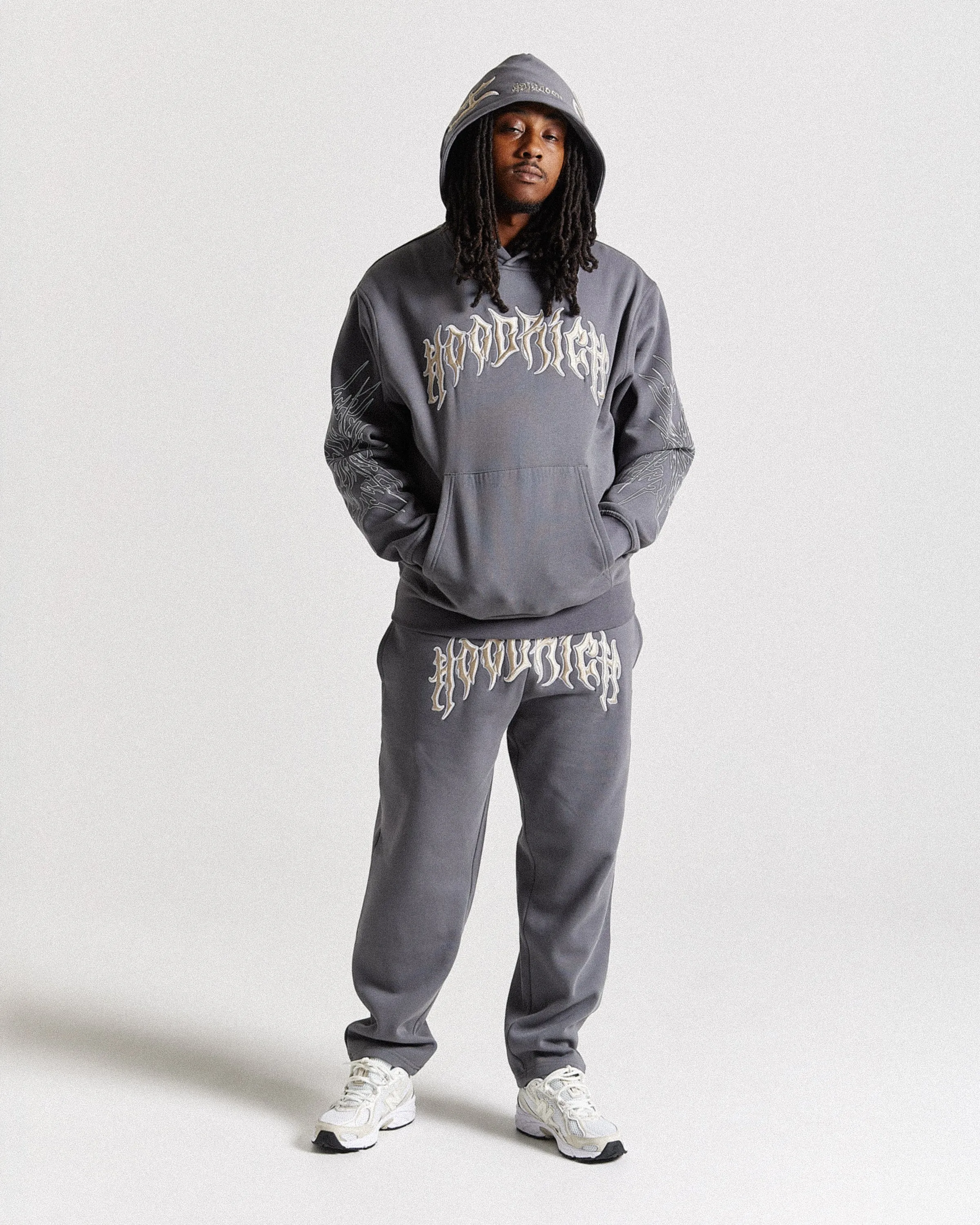 Spectral Oversized Joggers - Grey/Cream sold by Hoodrich