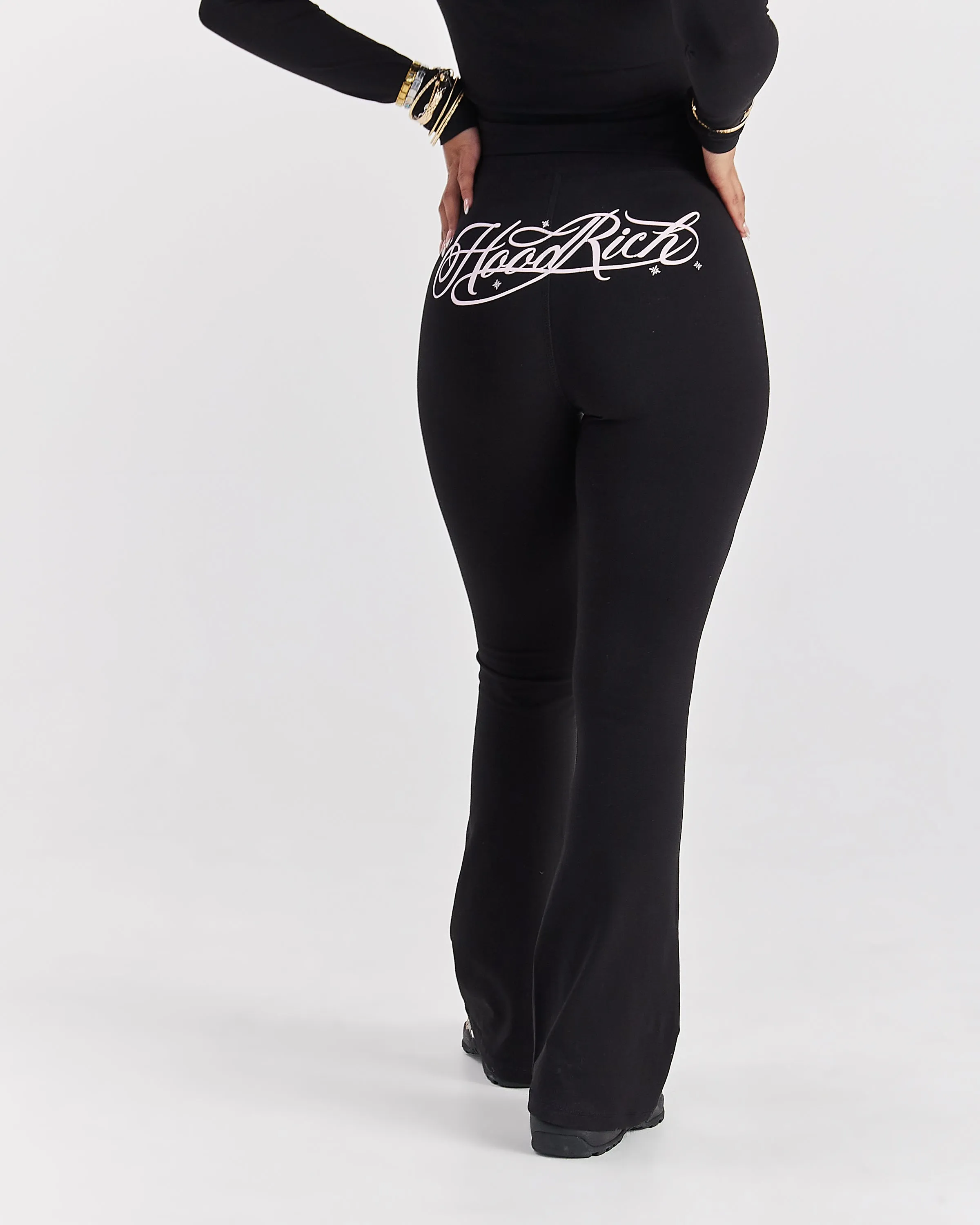 Solace Flare Leggings - Black/Pink sold by Hoodrich product image thumbnail 3