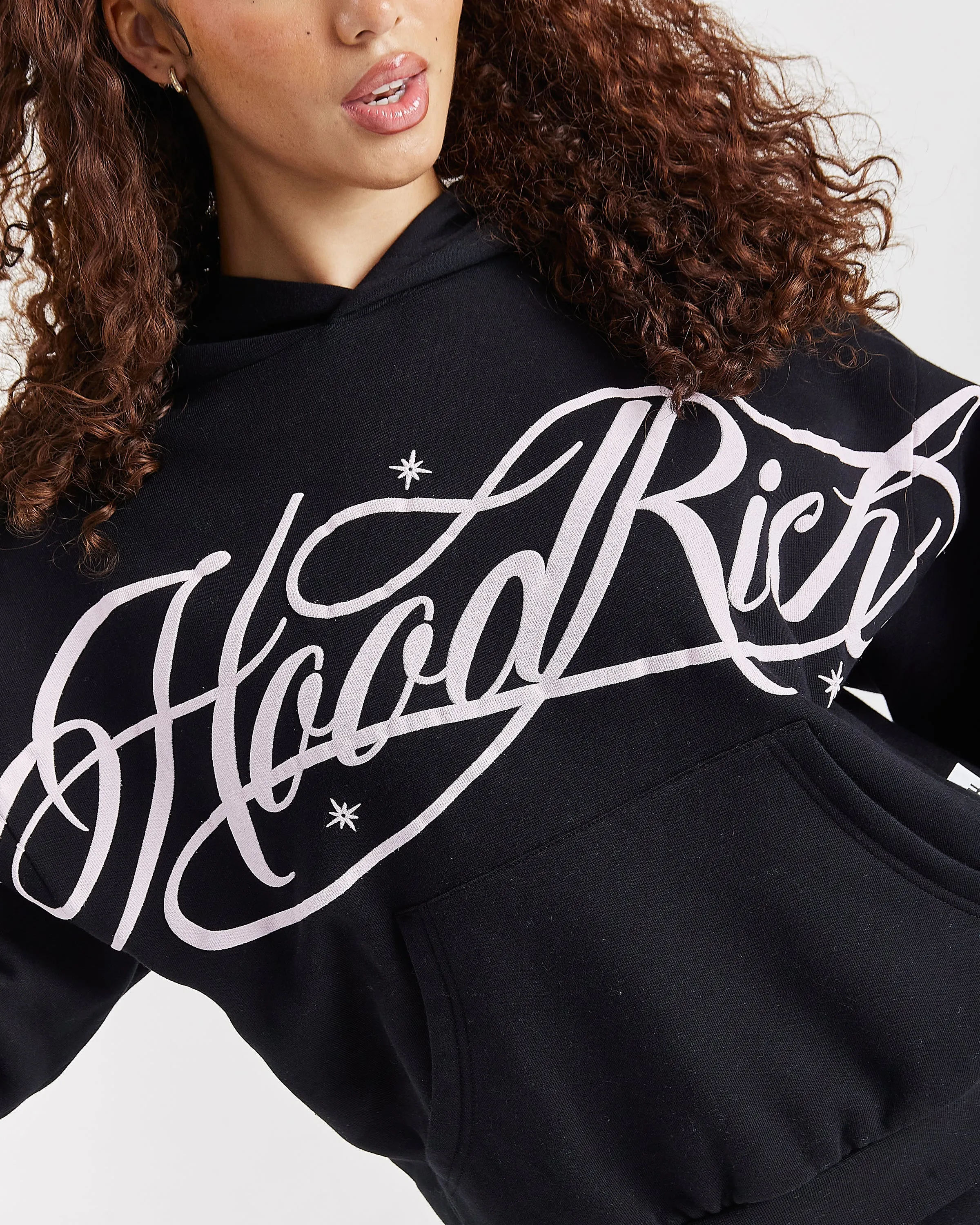 Solace Mid Length Hoodie - Black/Pink sold by Hoodrich product image thumbnail 2