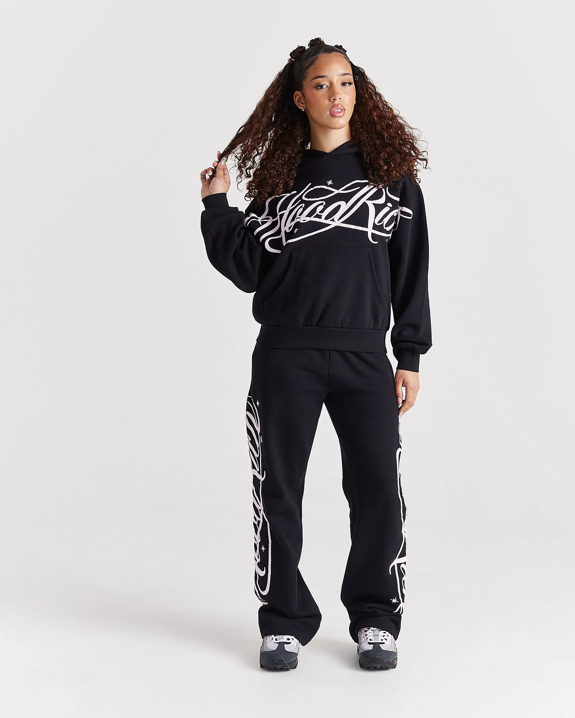 Solace Mid Length Hoodie - Black/Pink sold by Hoodrich product image thumbnail 3