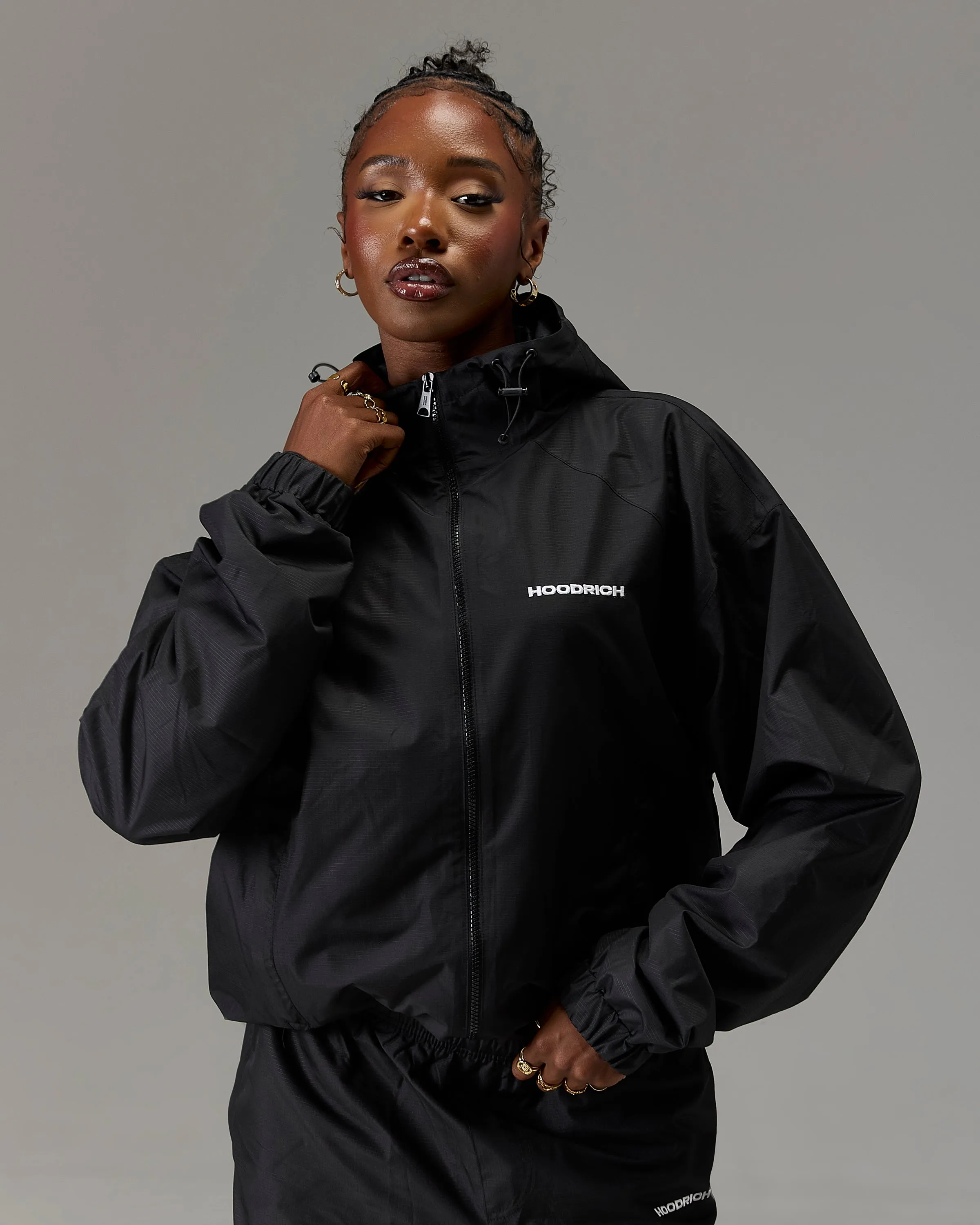 The Winner's Circle Ripstop Woven Jacket - Black/White sold by Hoodrich product image thumbnail 2