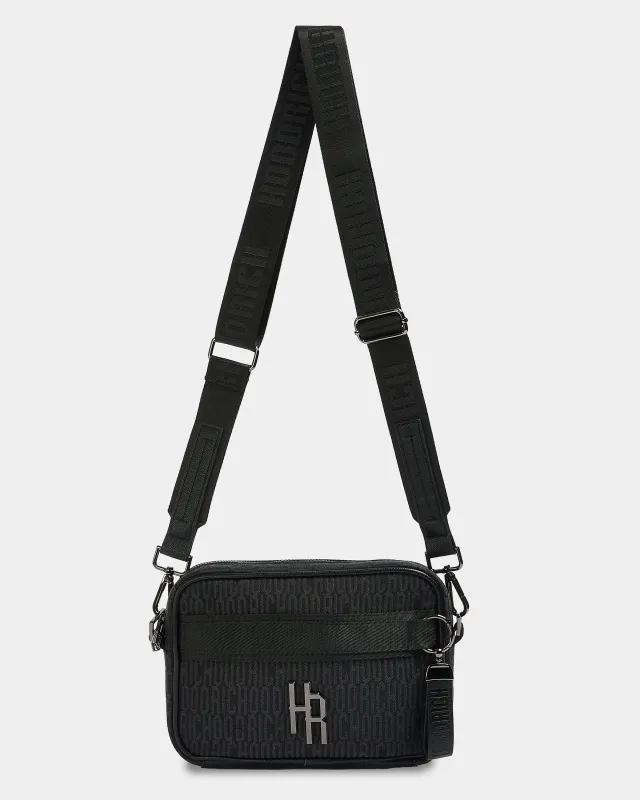 Elite Cross Body Bag - Black/ Gunmetal sold by Hoodrich