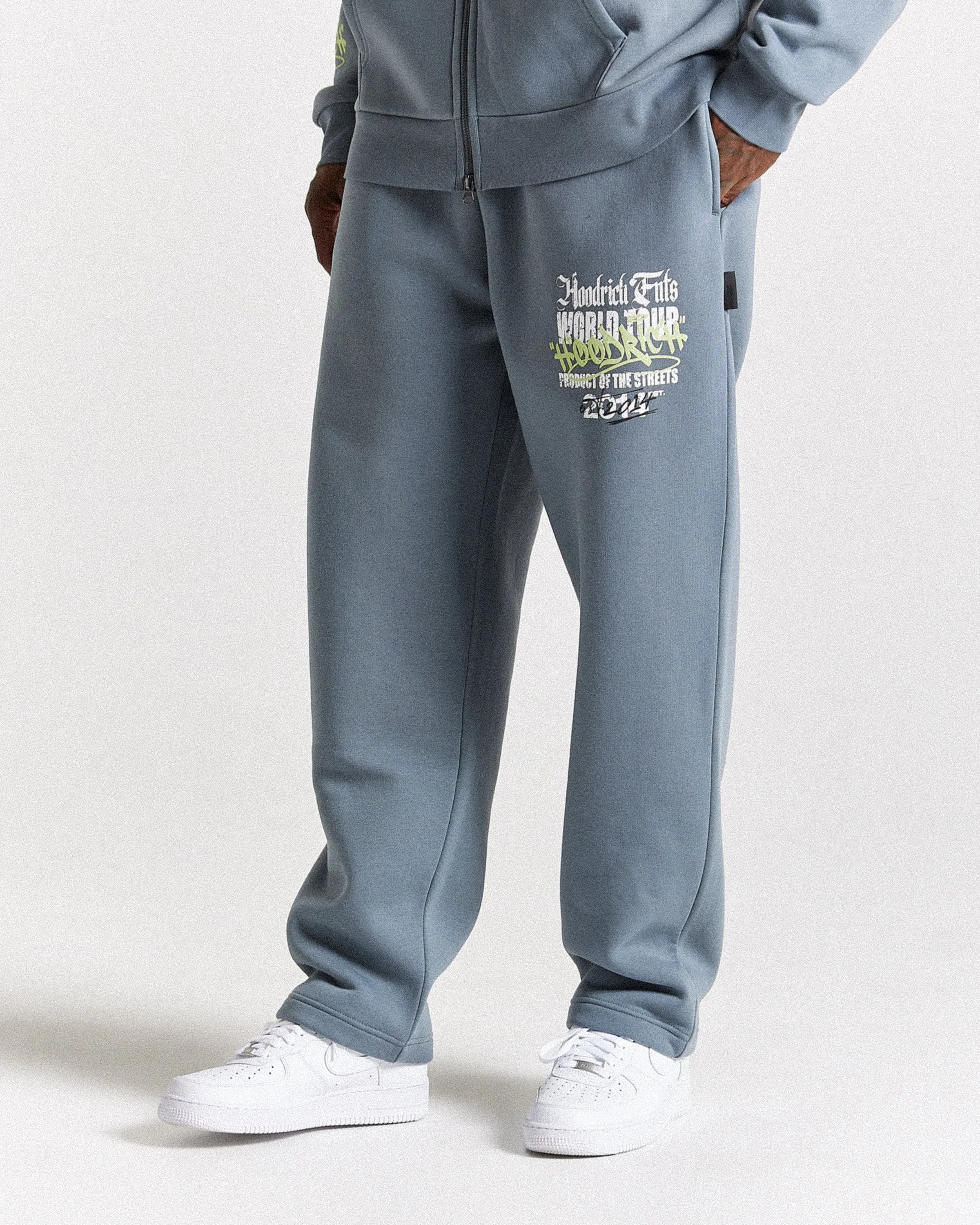 Stamp Tour Oversized Jogger - Grey/White/Lime sold by Hoodrich product image thumbnail 2