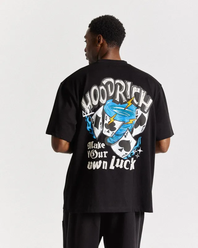 Your Luck Oversized T-Shirt - Black/Grey/Blue sold by Hoodrich