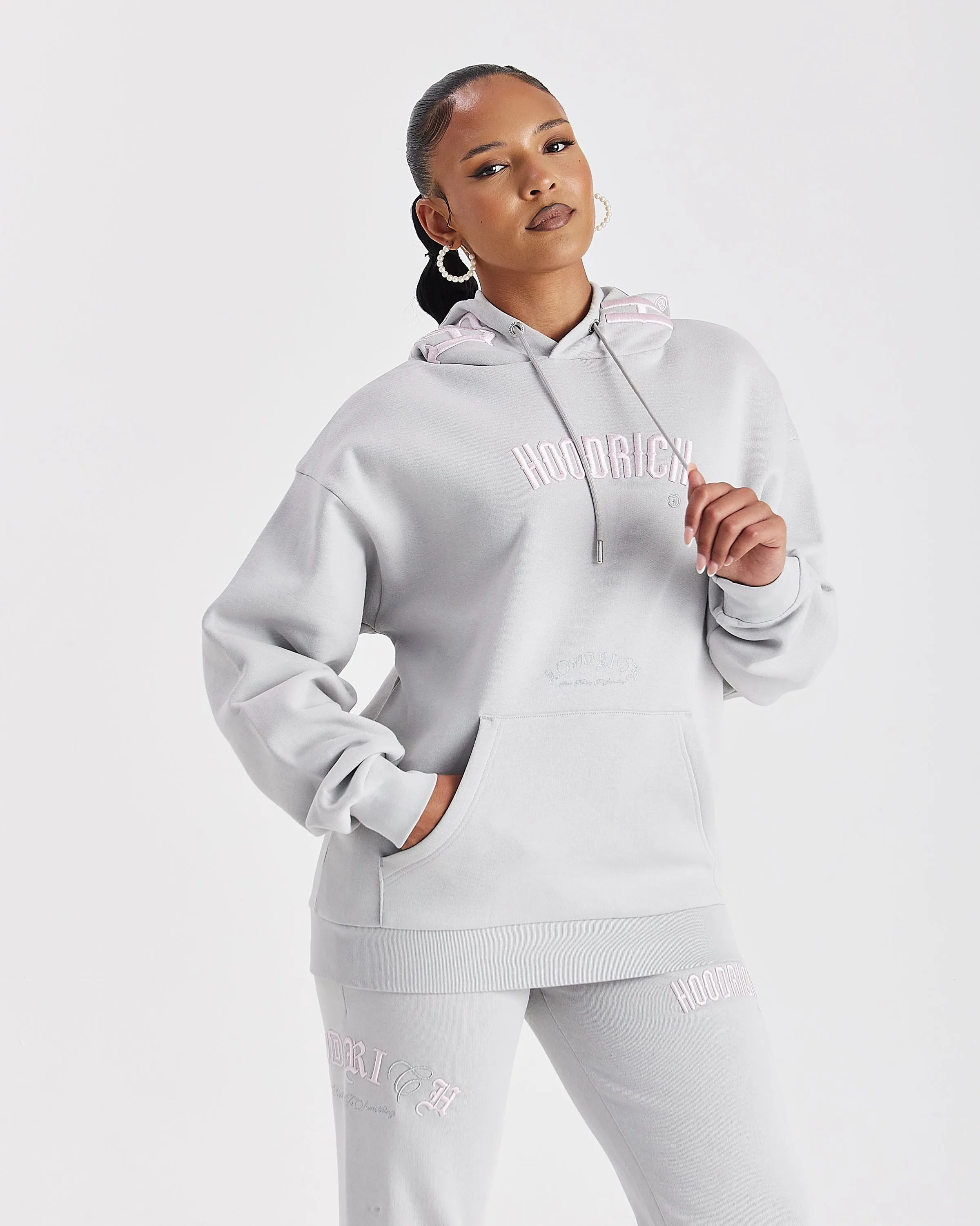 Calor Oversized Hoodie - Light Grey/Pink sold by Hoodrich