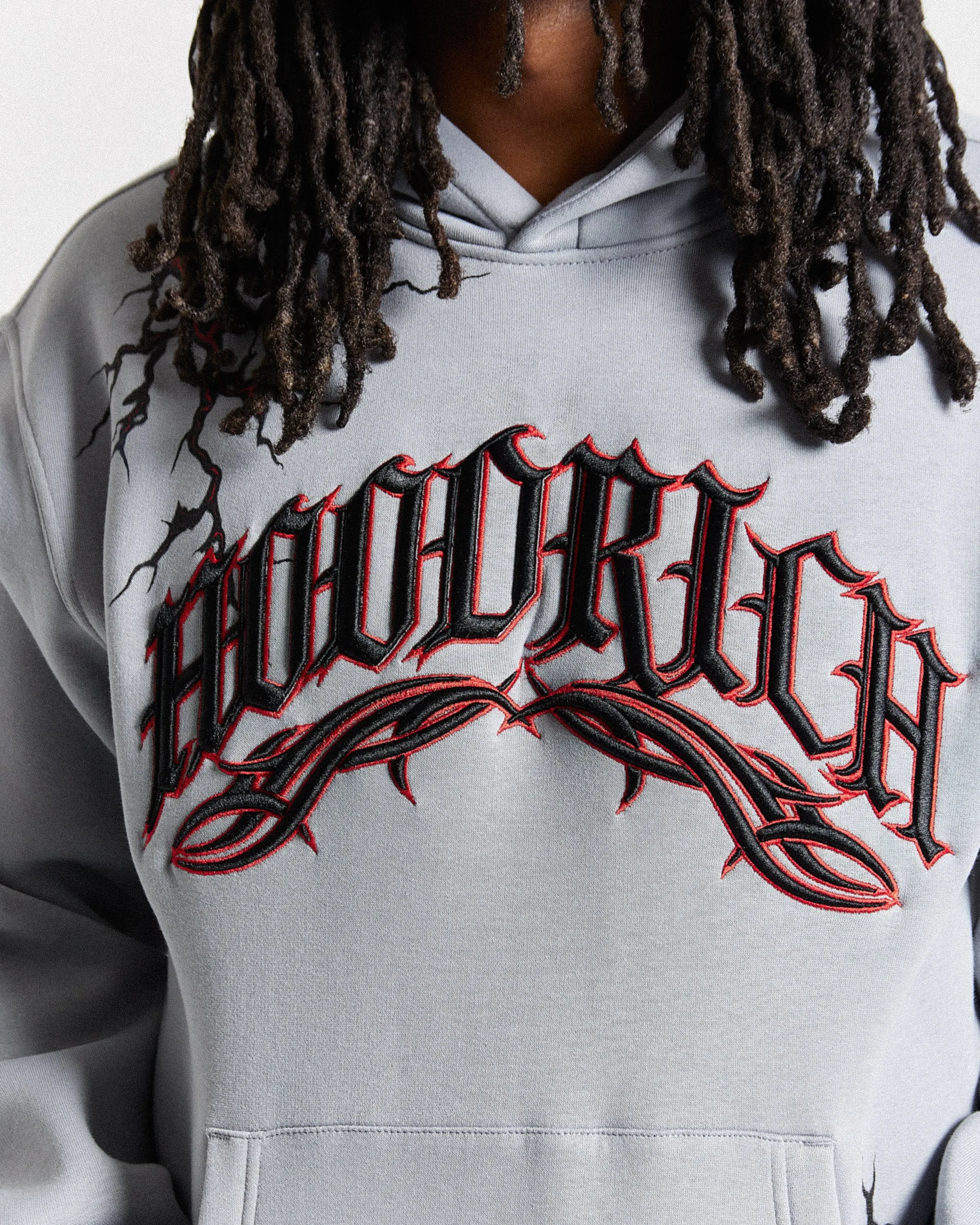 Dark Oversized Hoodie - Grey/Black/Red sold by Hoodrich product image thumbnail 5