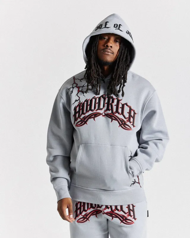 Dark Oversized Hoodie - Grey/Black/Red sold by Hoodrich