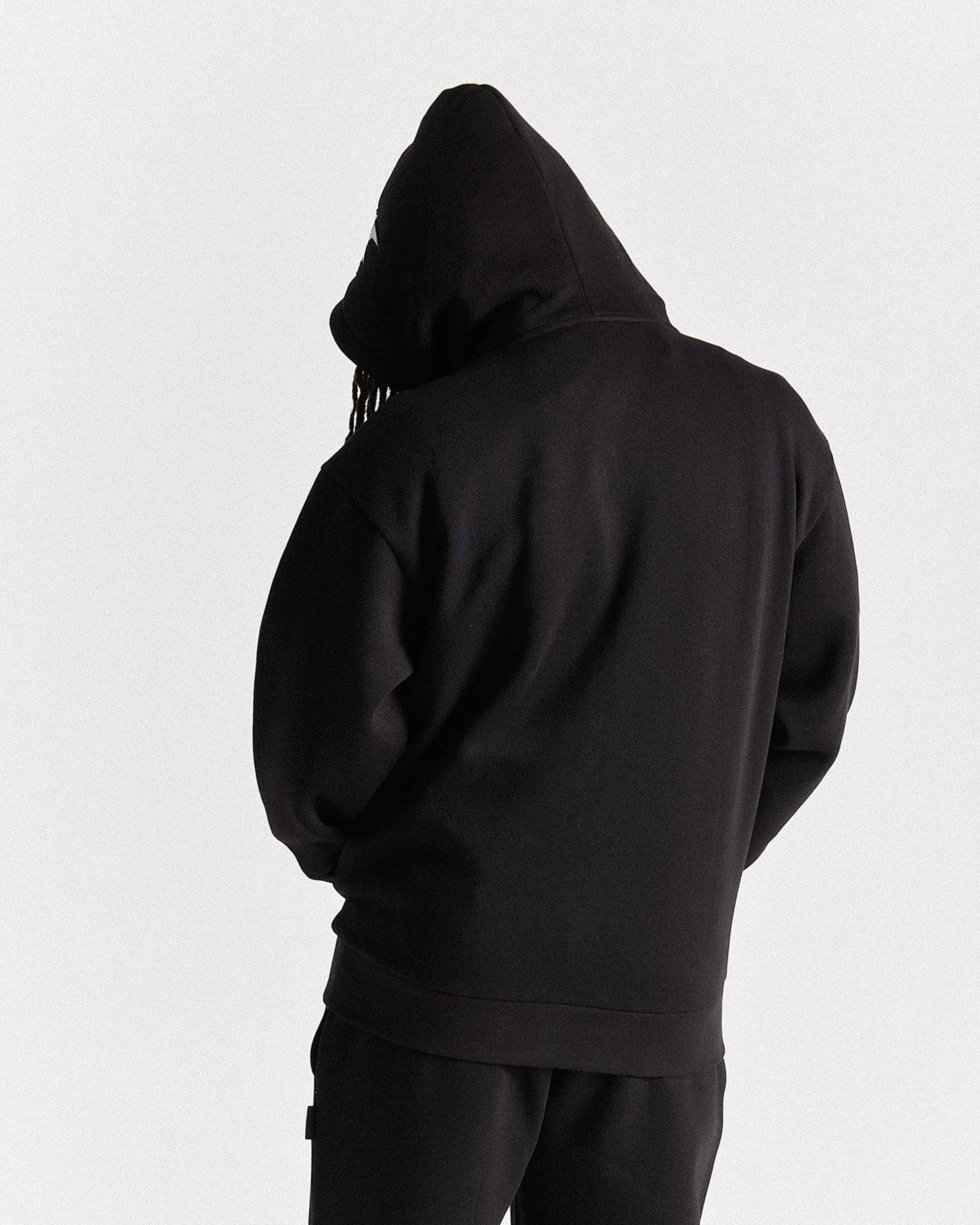 Triluxe Oversized Zip Through Hoodie - Black/White sold by Hoodrich product image thumbnail 5
