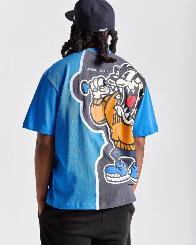 Menace Oversized T-Shirt - Blue/Black/Orange sold by Hoodrich