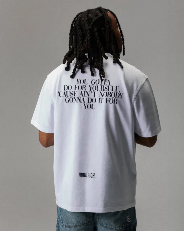 Grit Boyz N The Hood T-Shirt - White/Black sold by Hoodrich