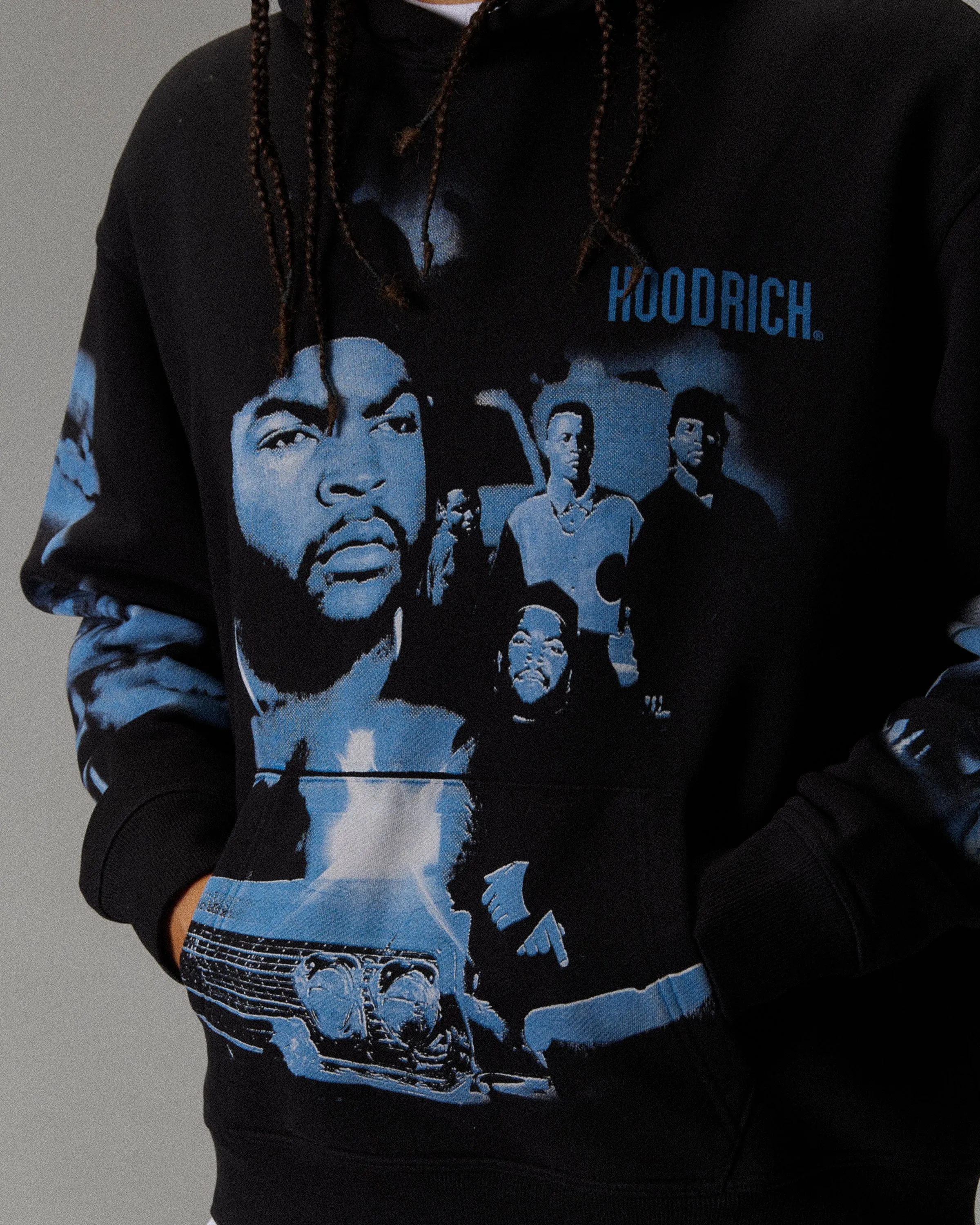 Hustle Boyz N The Hood Hoodie - Black/Blue sold by Hoodrich product image thumbnail 3