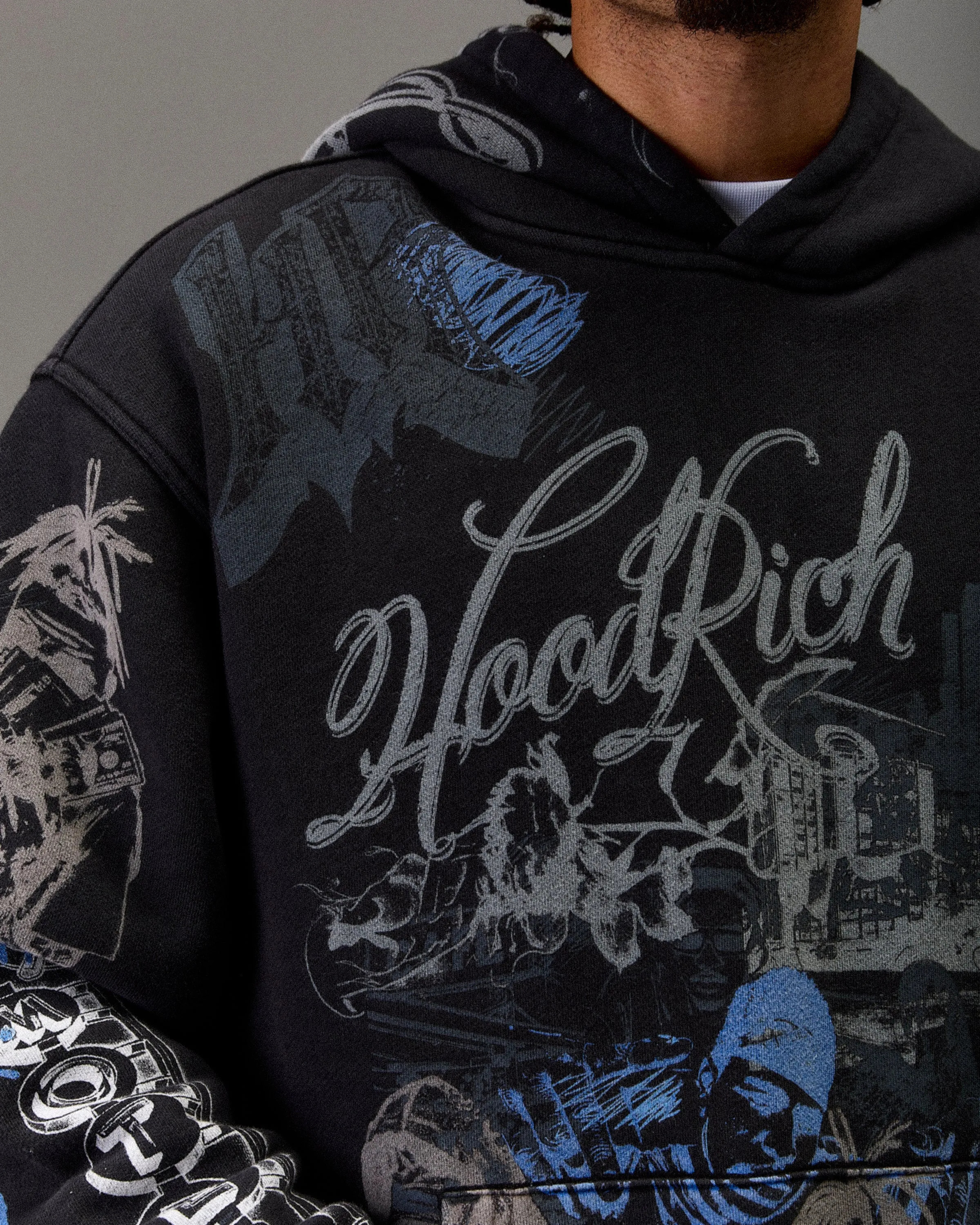 The Winner's Circle Oversized Hoodie - Black Wash sold by Hoodrich product image thumbnail 5