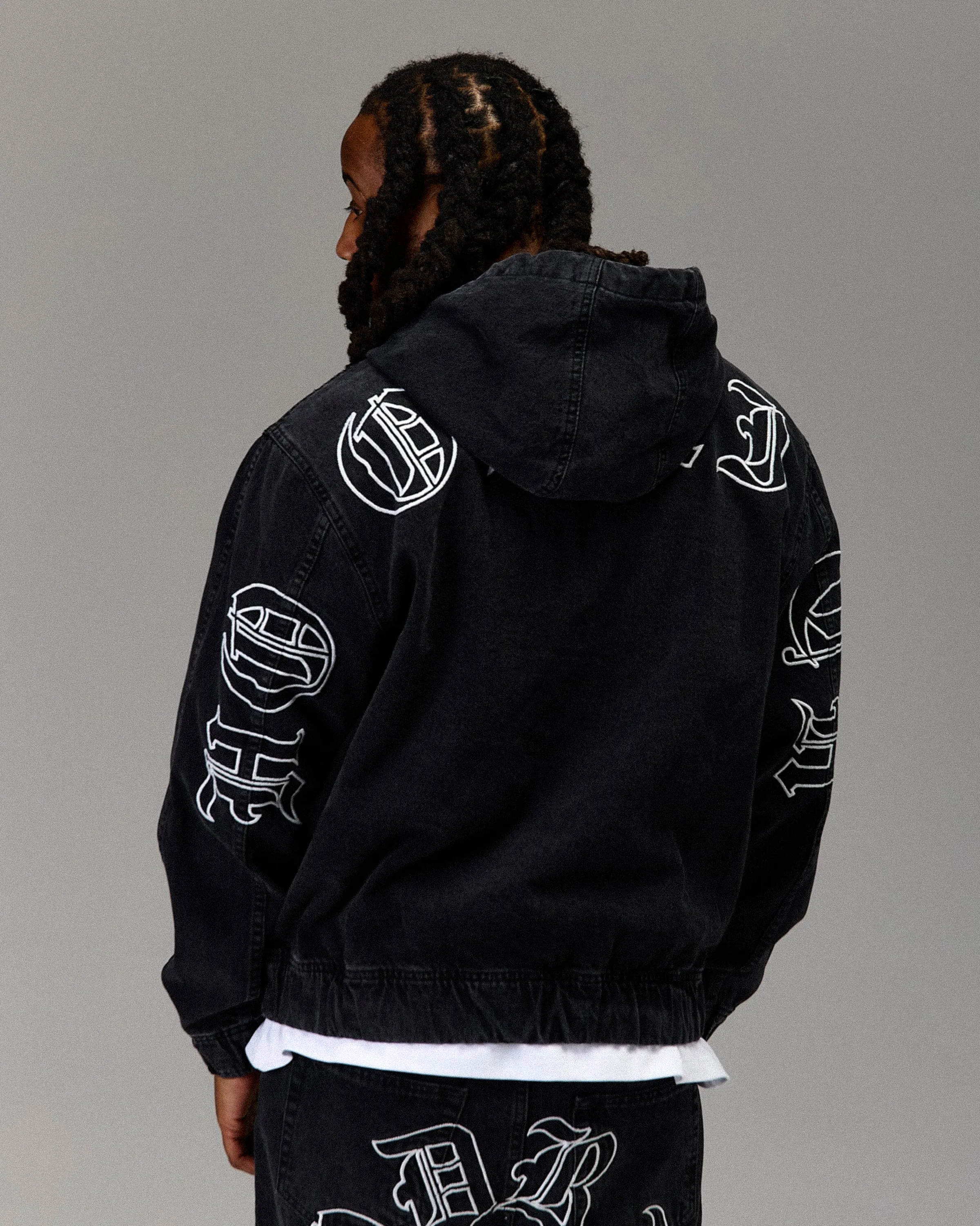 The Winner's Circle Denim Hooded Jacket - Black/White sold by Hoodrich product image thumbnail 5